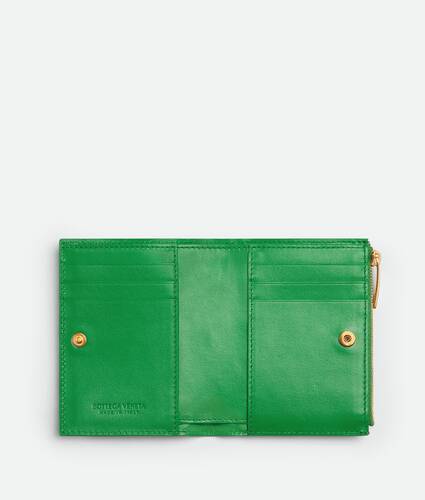 Small Intrecciato Bi-Fold Zip Wallet