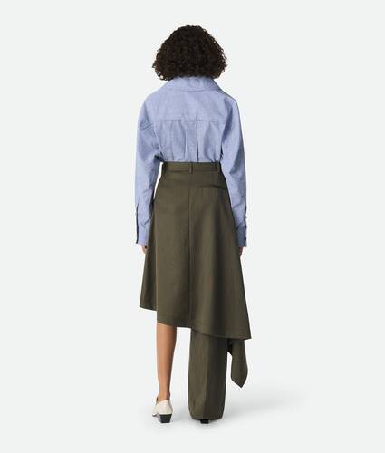 Wool Subtle Stripe Skirt Trousers