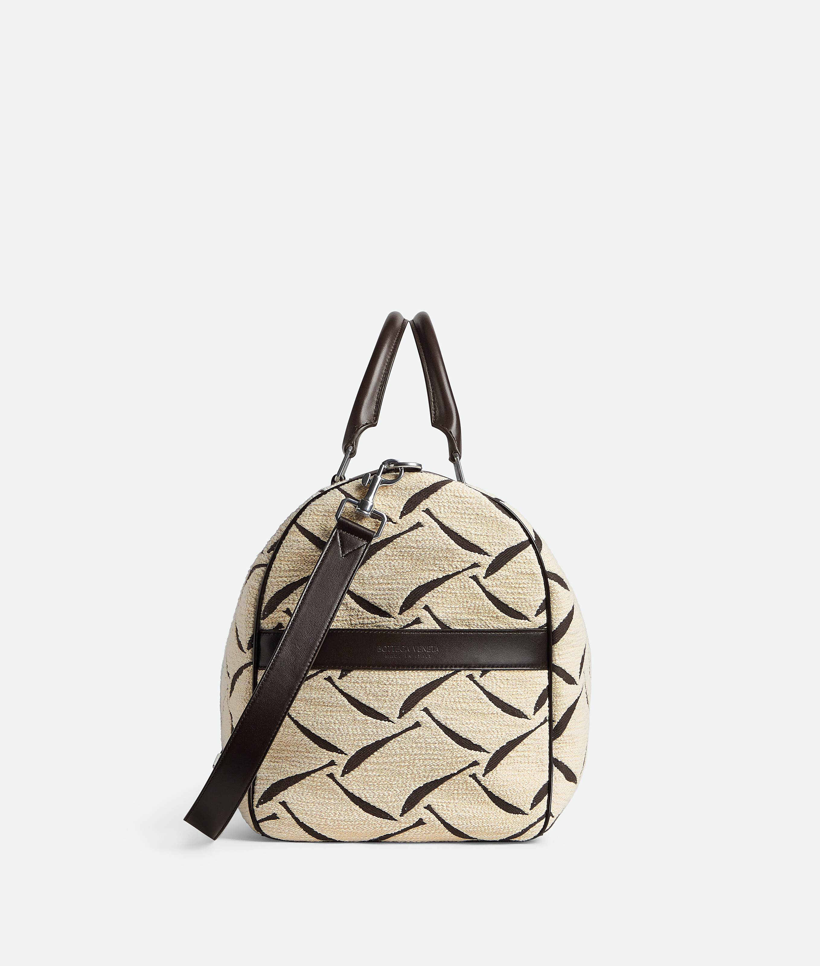 Shop Bottega Veneta Intrecciato Cabin Duffle In Natural/fondant