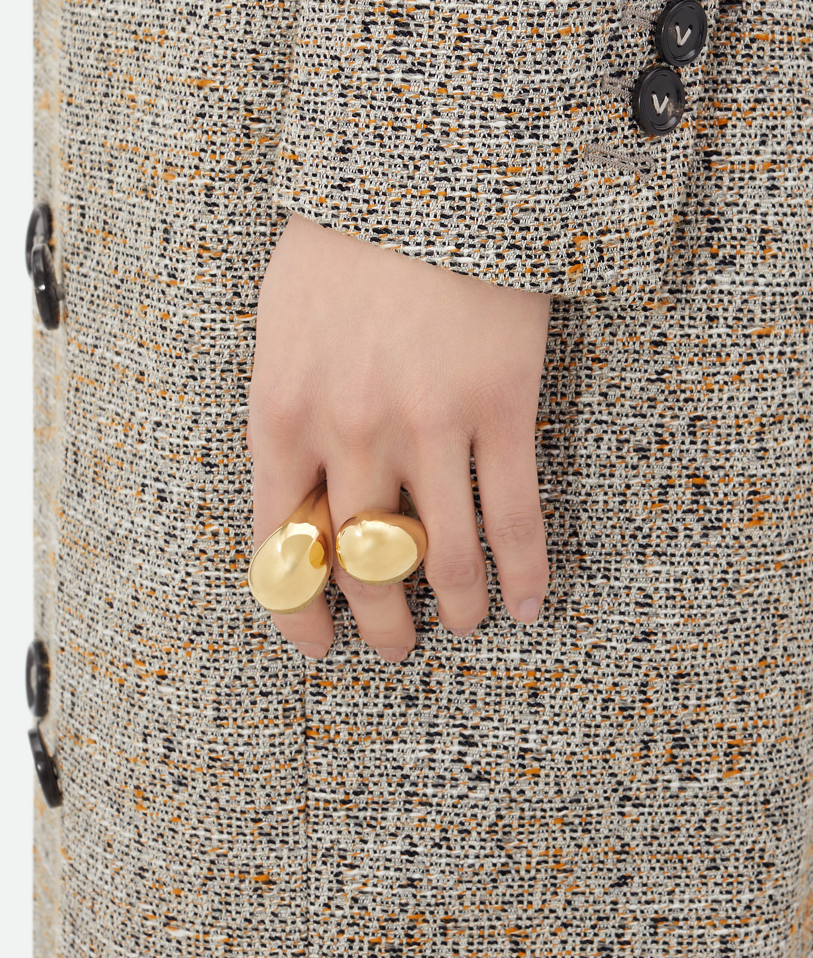 Bottega Veneta Drop Ring - Yellow Gold - Woman - 09