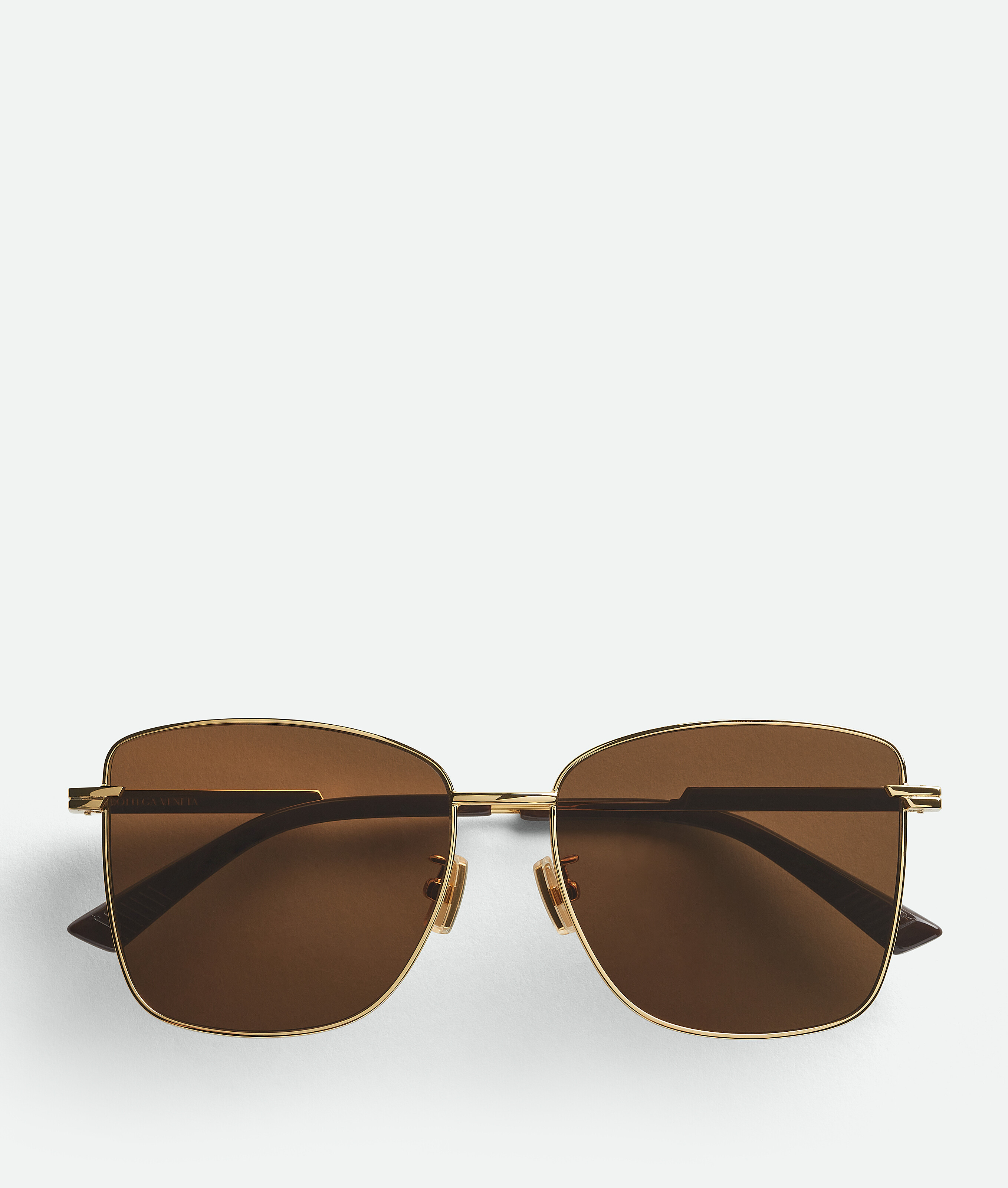 Bottega Veneta Classic Square Sunglasses In Gold