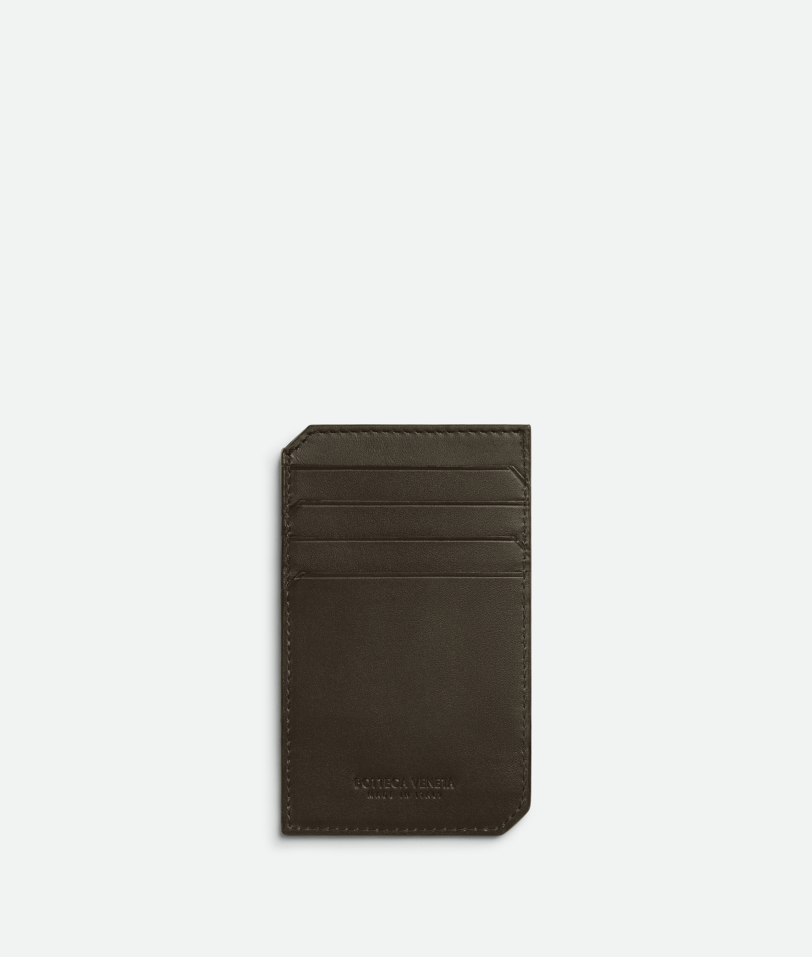 Shop Bottega Veneta Intrecciato Piccolo Vertical Card Case In Kaki