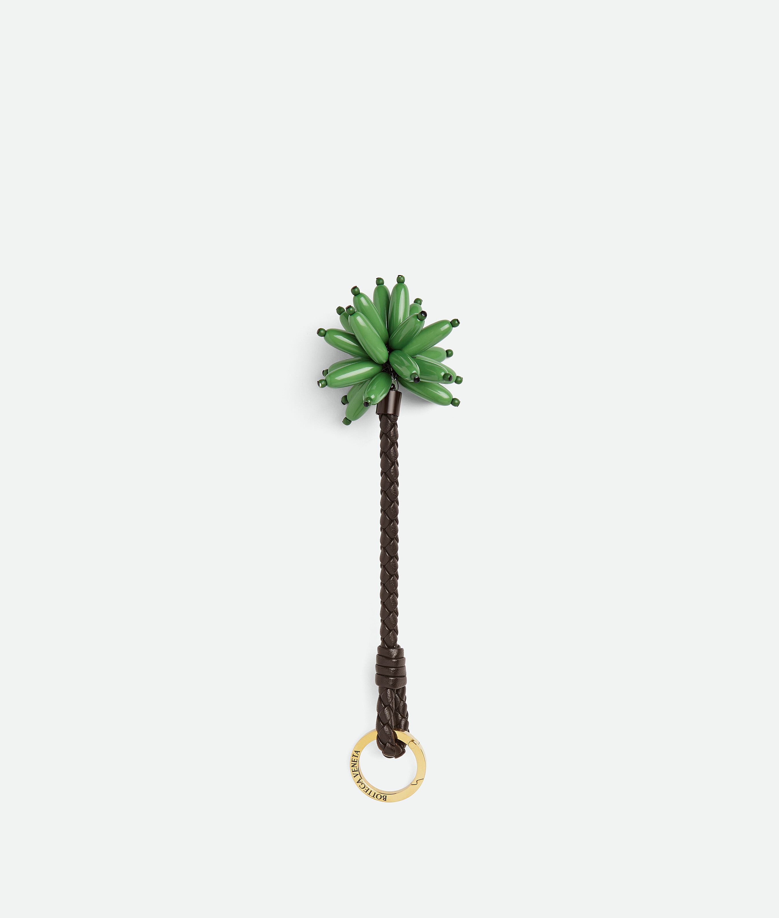 Bottega Veneta Palmtree Key Ring In Brown