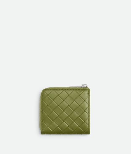 Intrecciato Stamp Square Zip Around Wallet