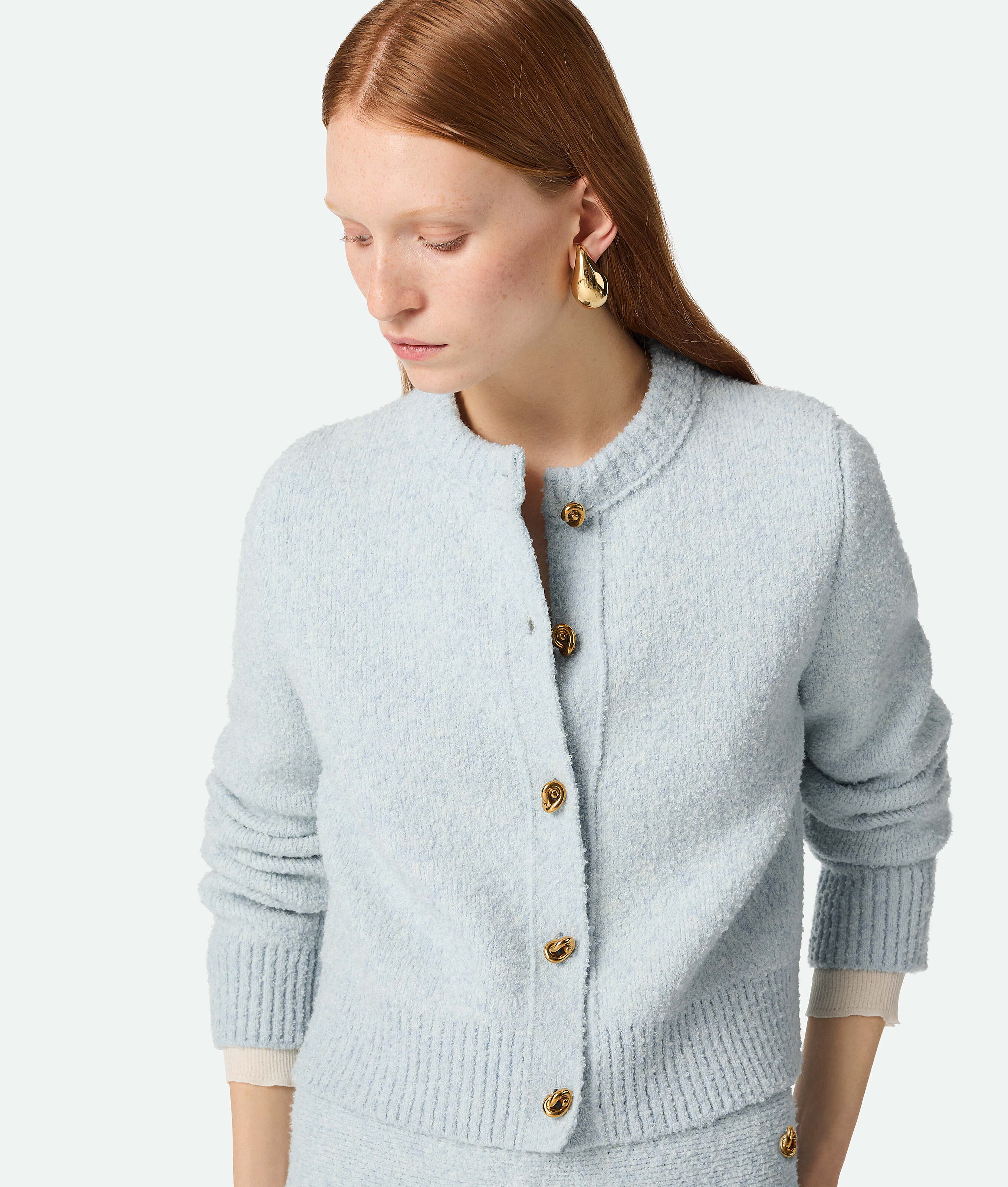 Bottega Veneta Wool Boucle Cardigan - Bubble - Woman - L - Wool