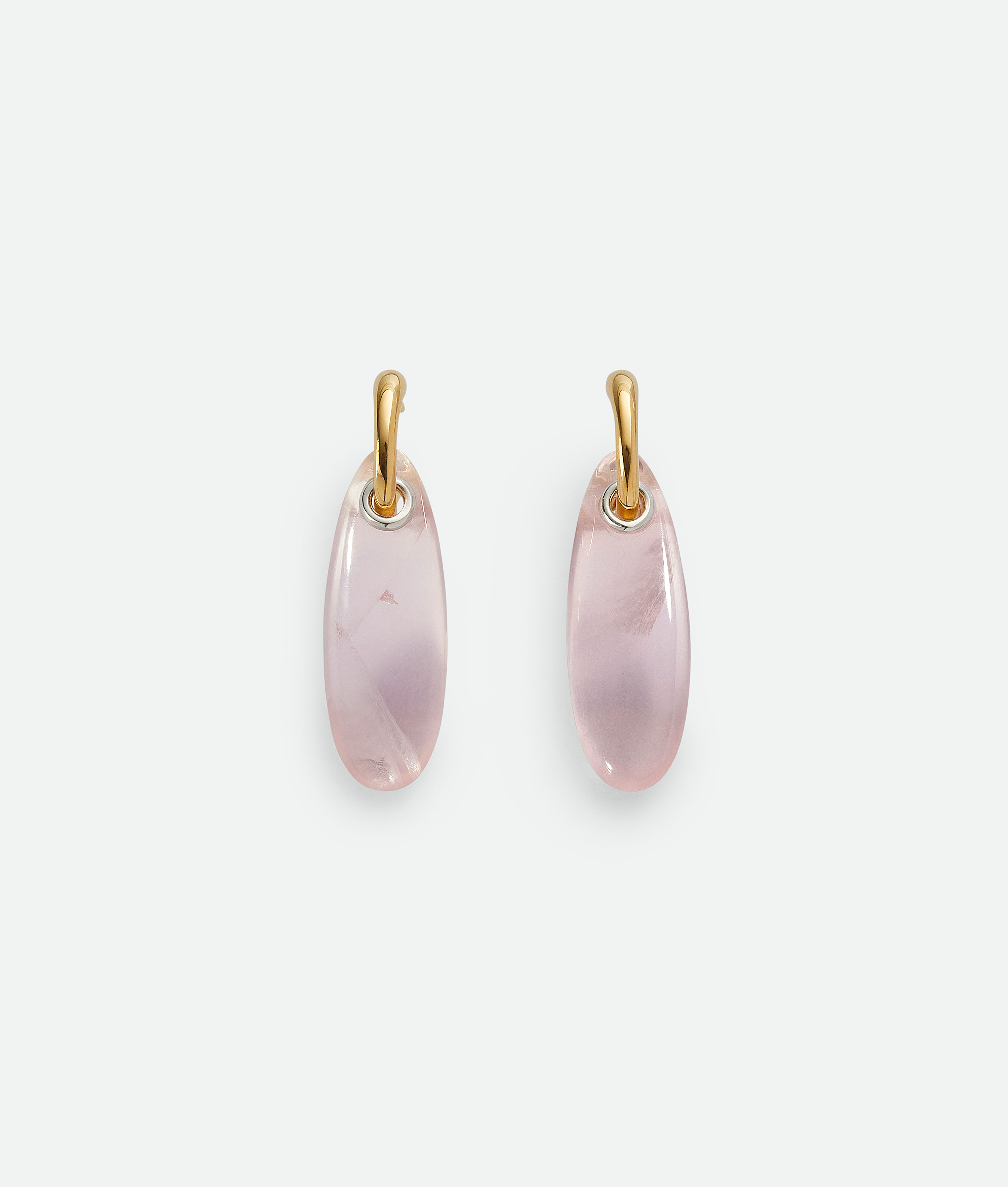 Bottega Veneta Ellipse Small Earrings In Pink Quartz