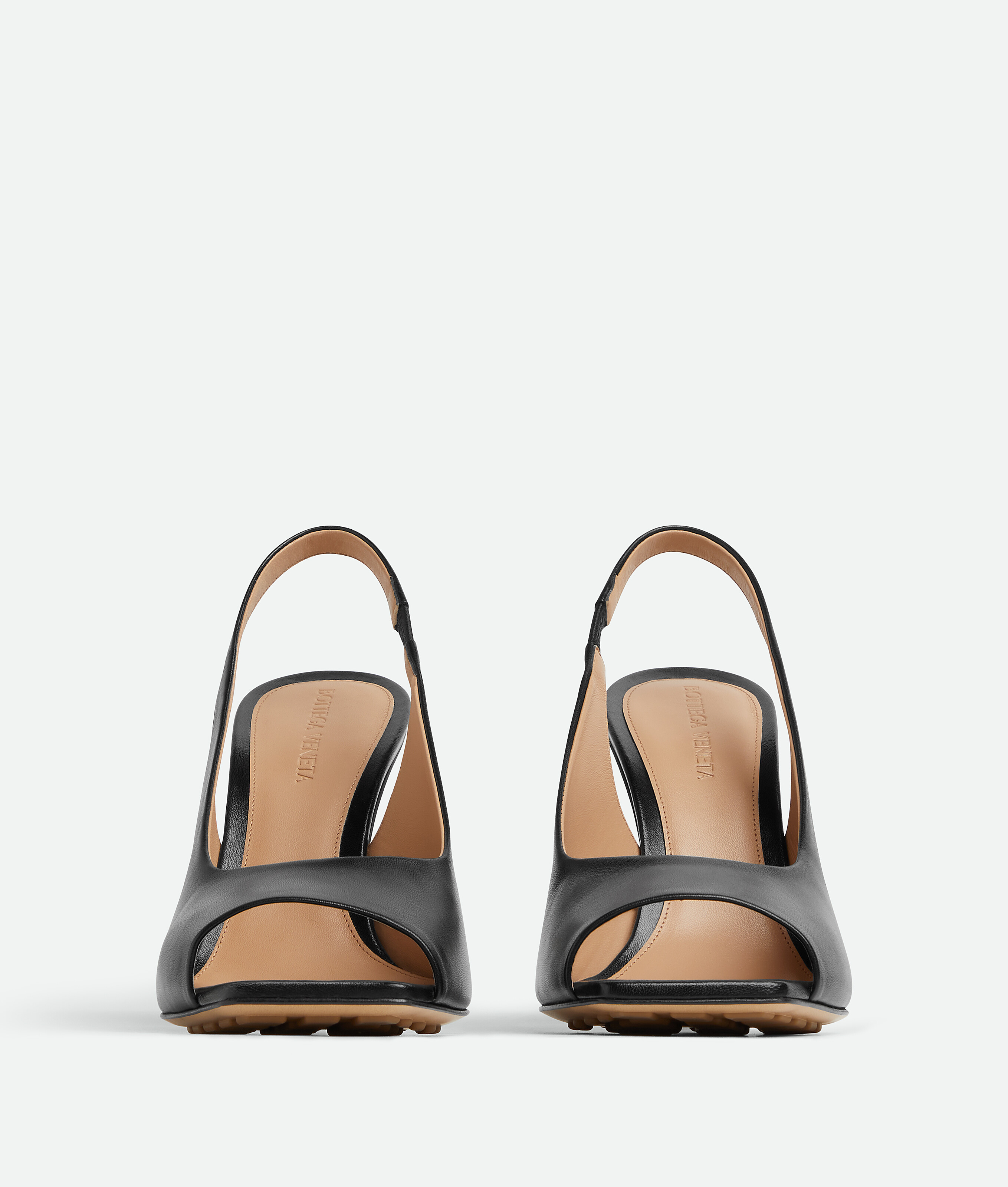 Bottega Veneta Leather Knot Slingback Heels 90 In Black