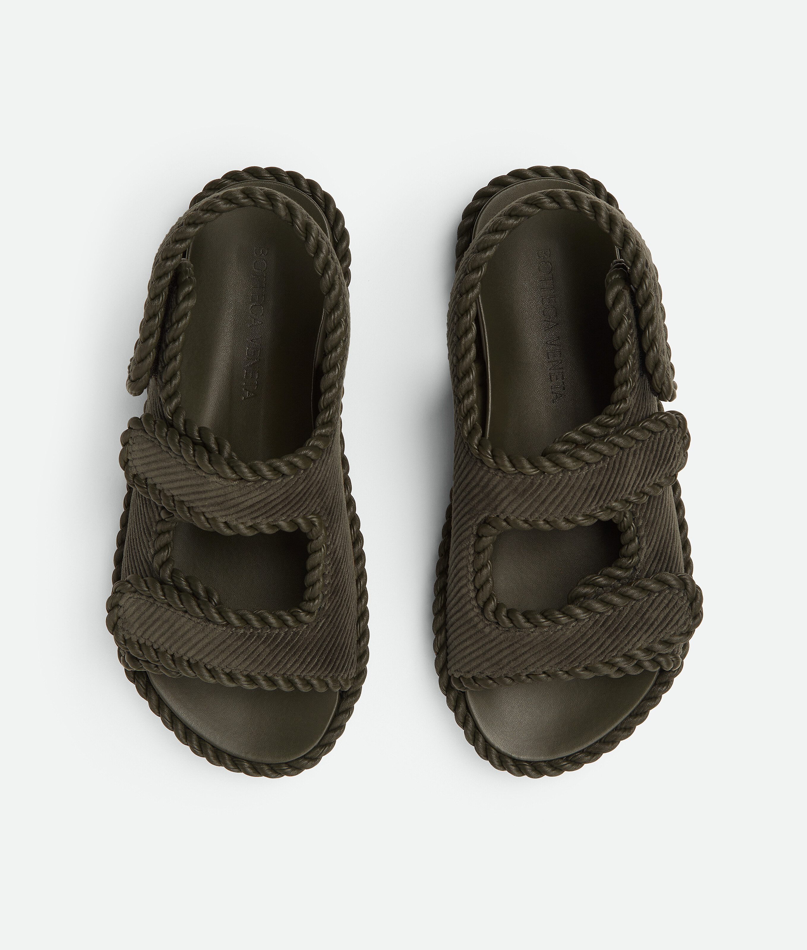 Shop Bottega Veneta Jack Flat Sandal In Kaki