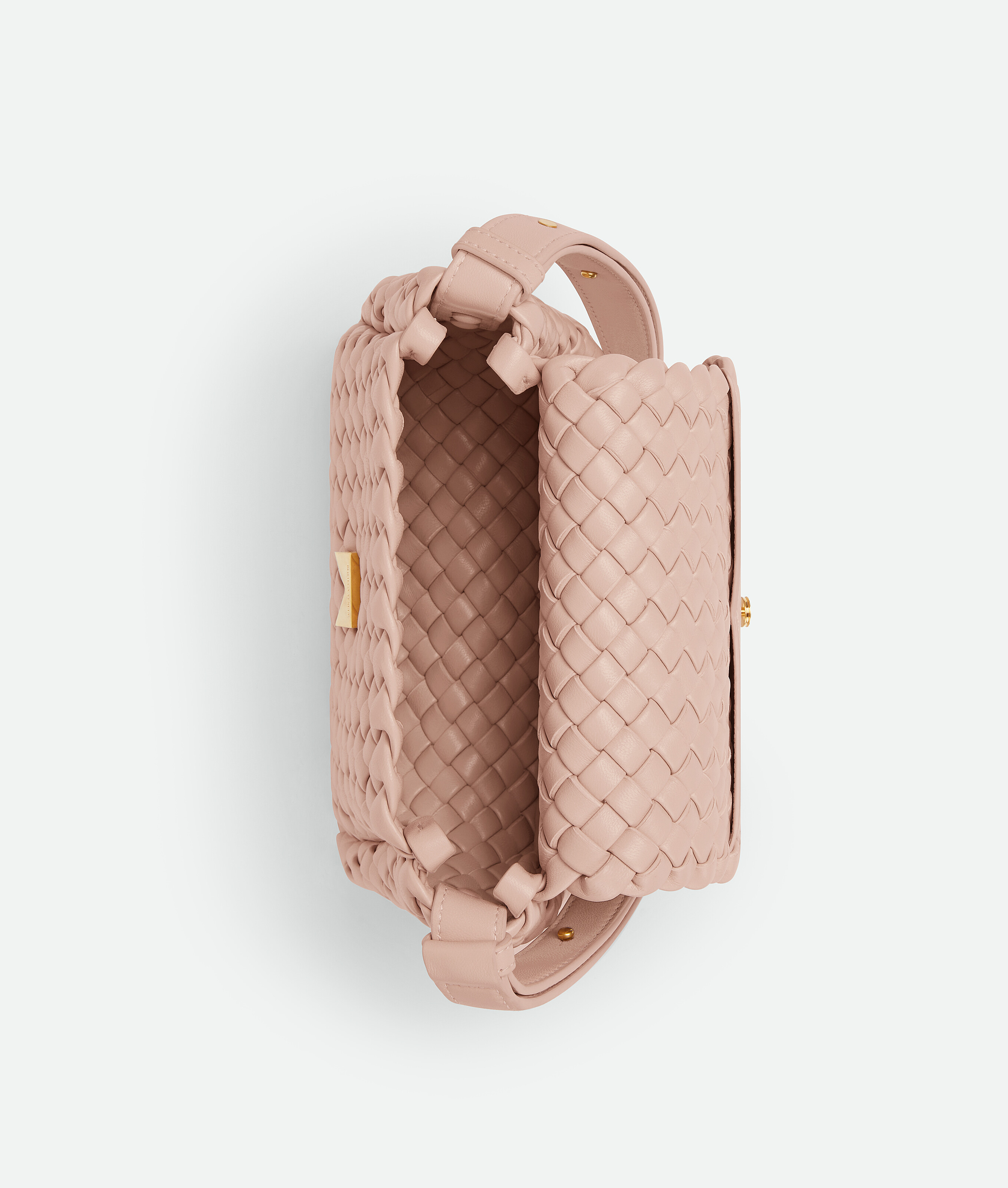 Shop Bottega Veneta Mini Cobble Shoulder Bag In Pink