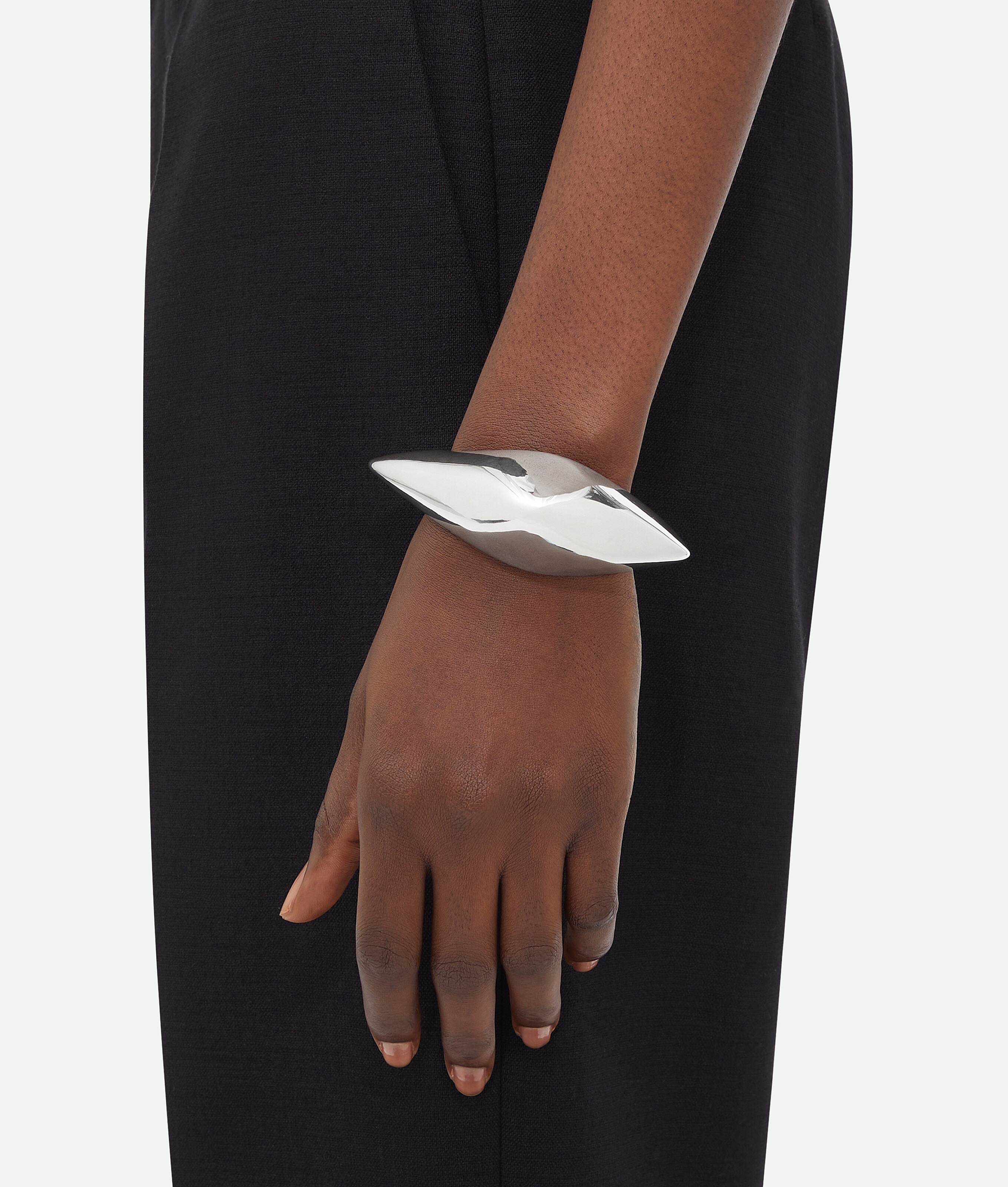 Bottega Veneta Fin Cuff Bracelet - Silver - Woman - S