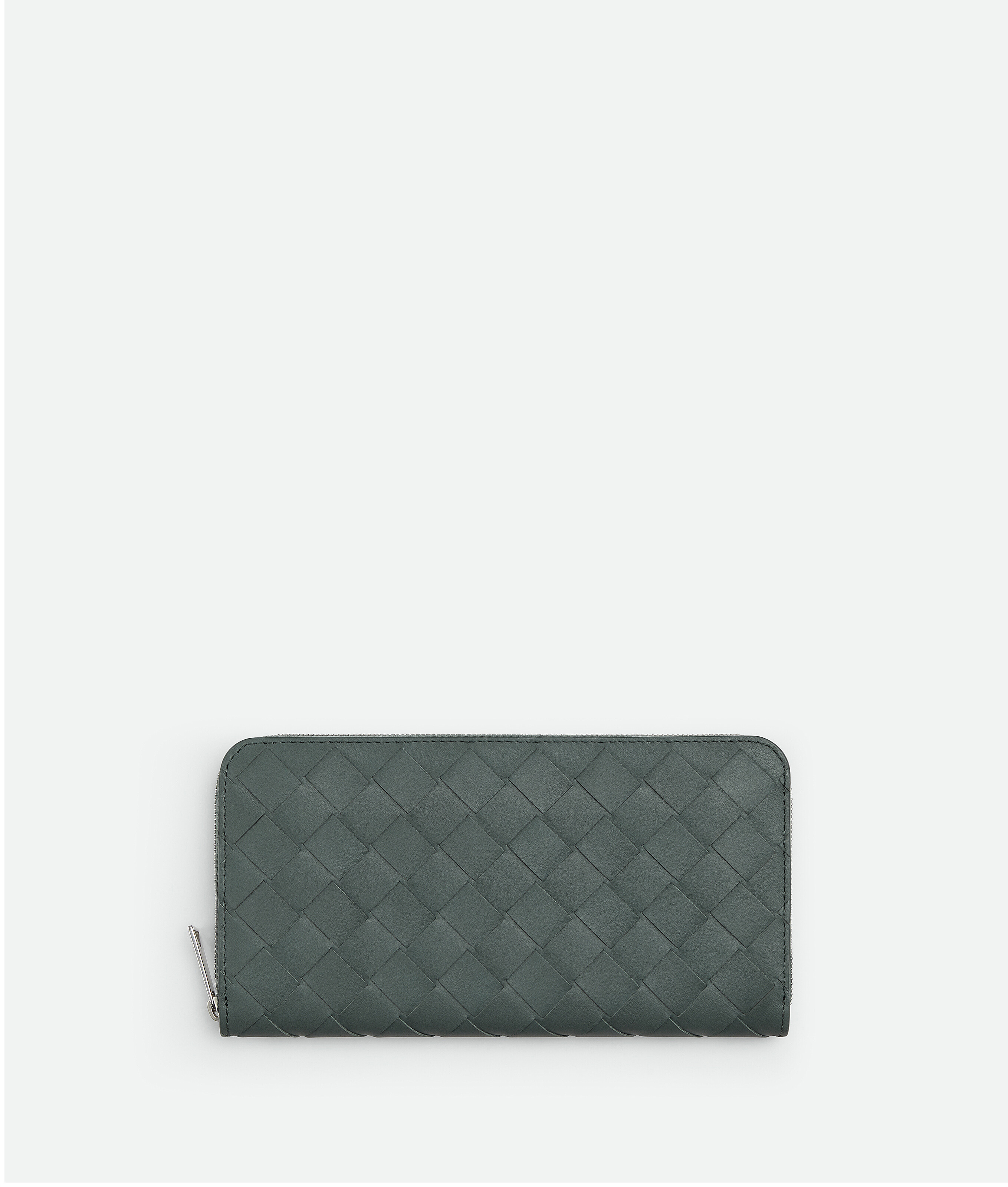 Bottega Veneta Intrecciato Zip Around Wallet In Grey