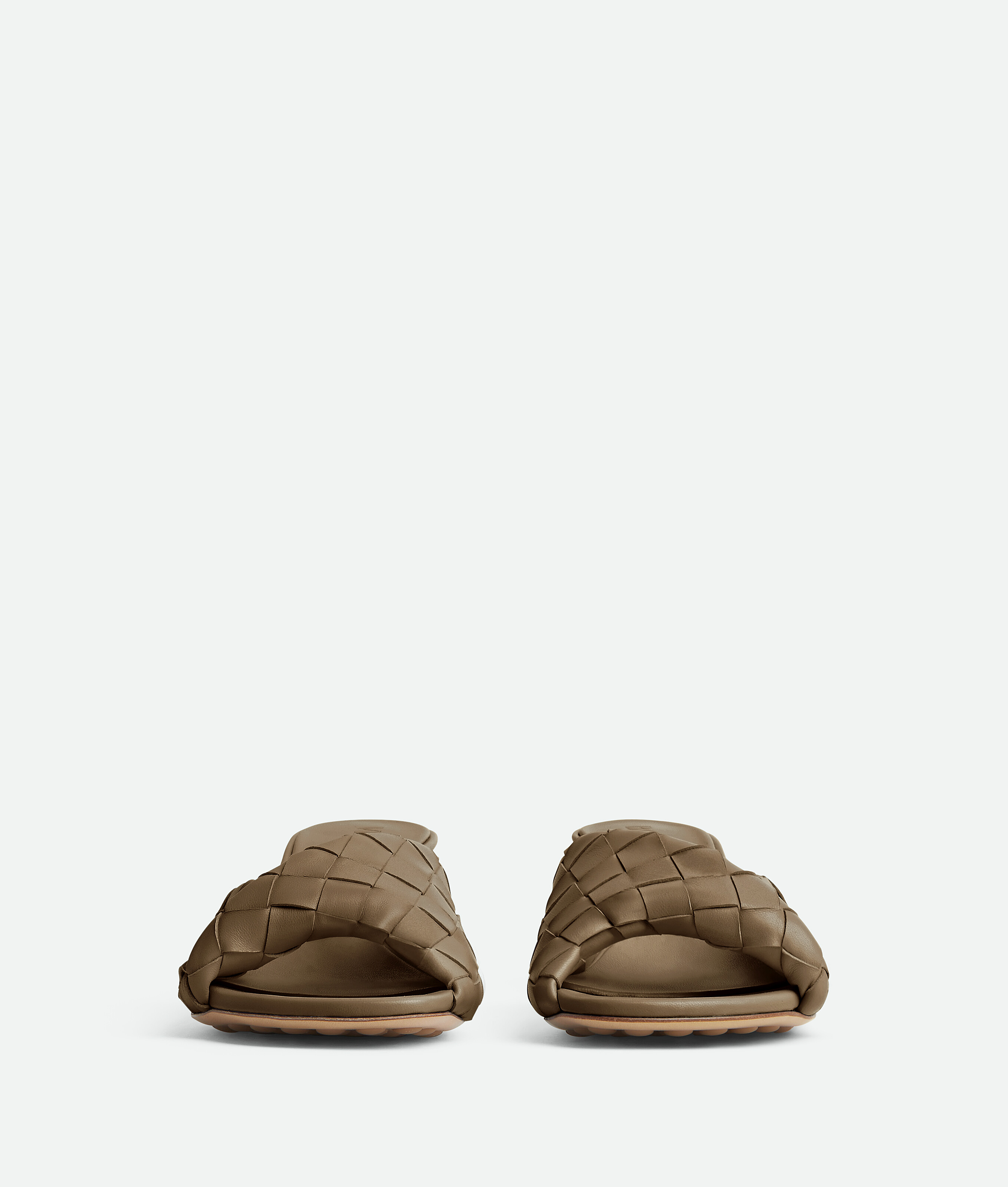 Bottega Veneta Mud Nappa Leather Blink Flat Sandals In Pinecone