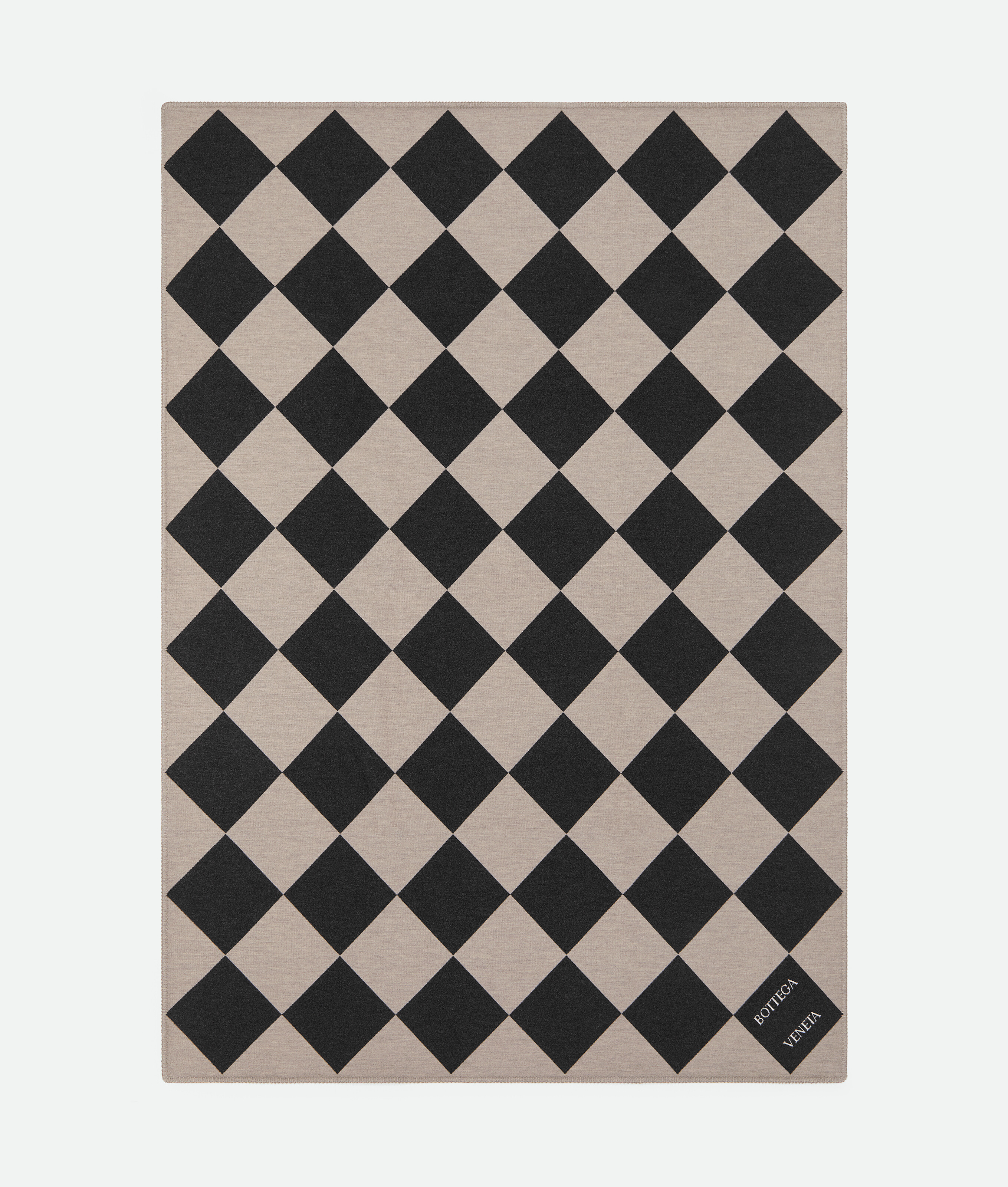 Bottega Veneta Karierte Jacquard-decke In Greige/grey