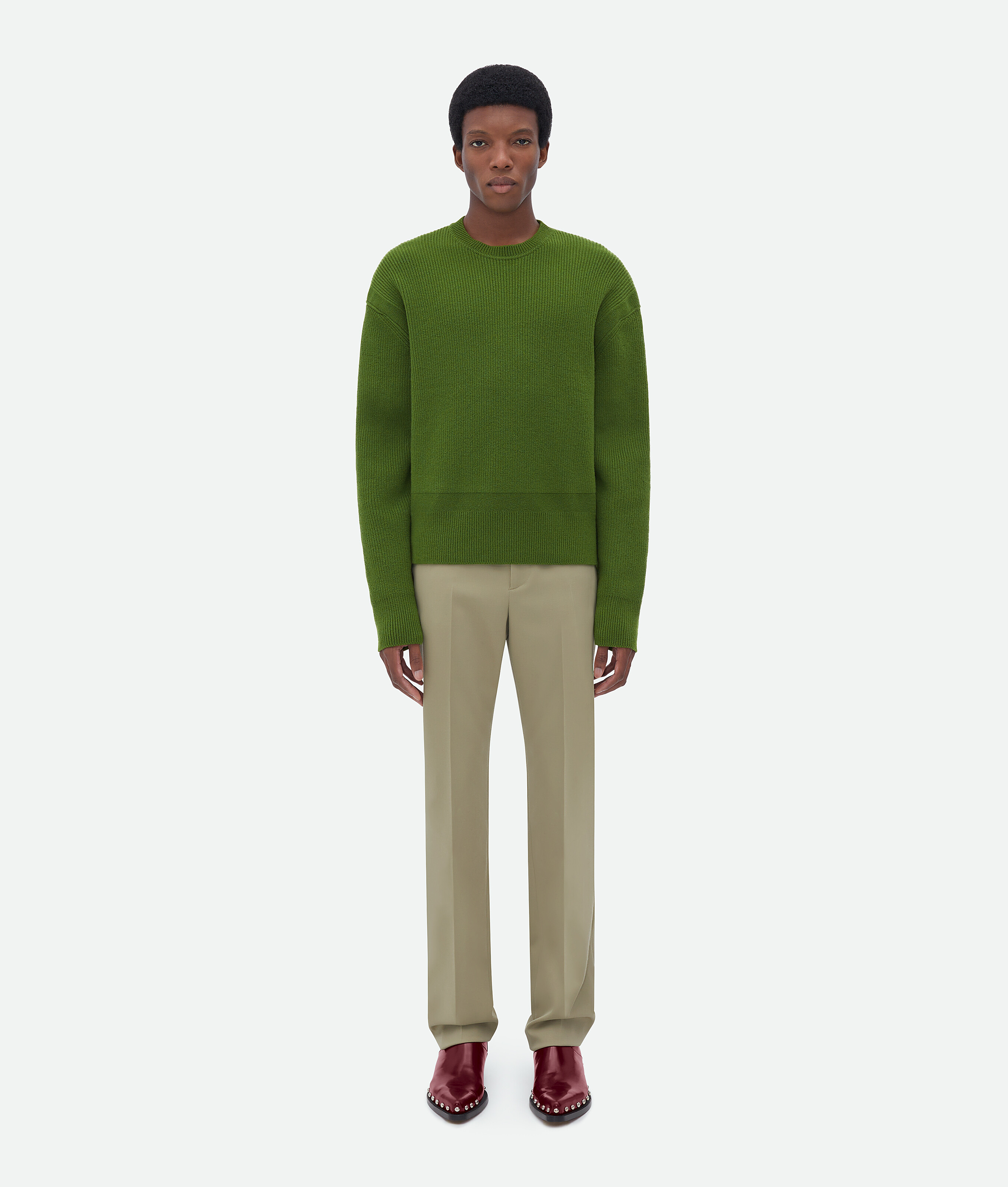 Bottega Veneta® Men's English Rib Cashmere Jumper in Jalapeno