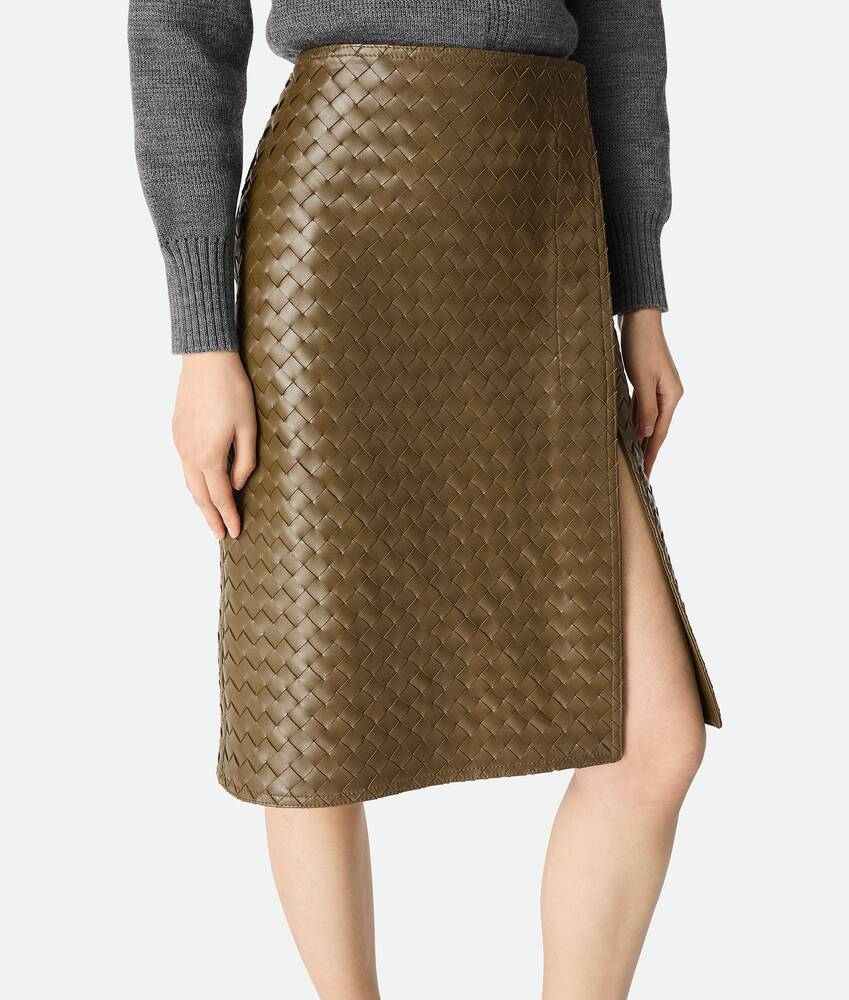 Display a large version of the product image 4 - Intrecciato Leather Skirt