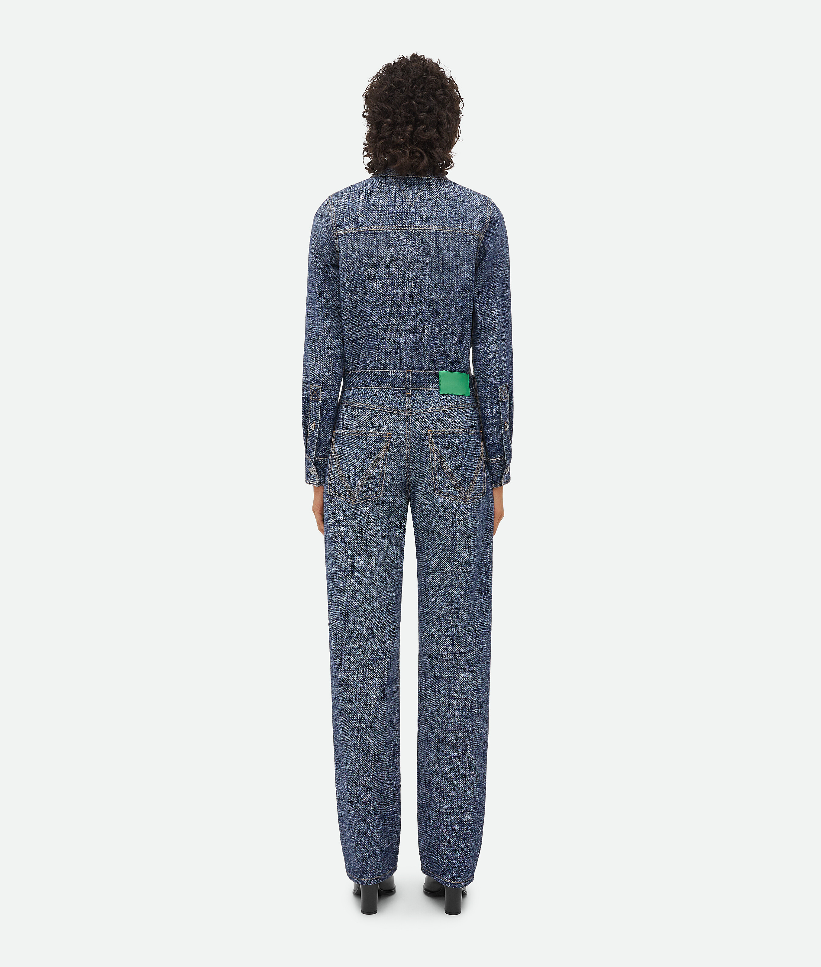 Shop Bottega Veneta Hose Aus Texturiertem Denim Und Viskose In Blue