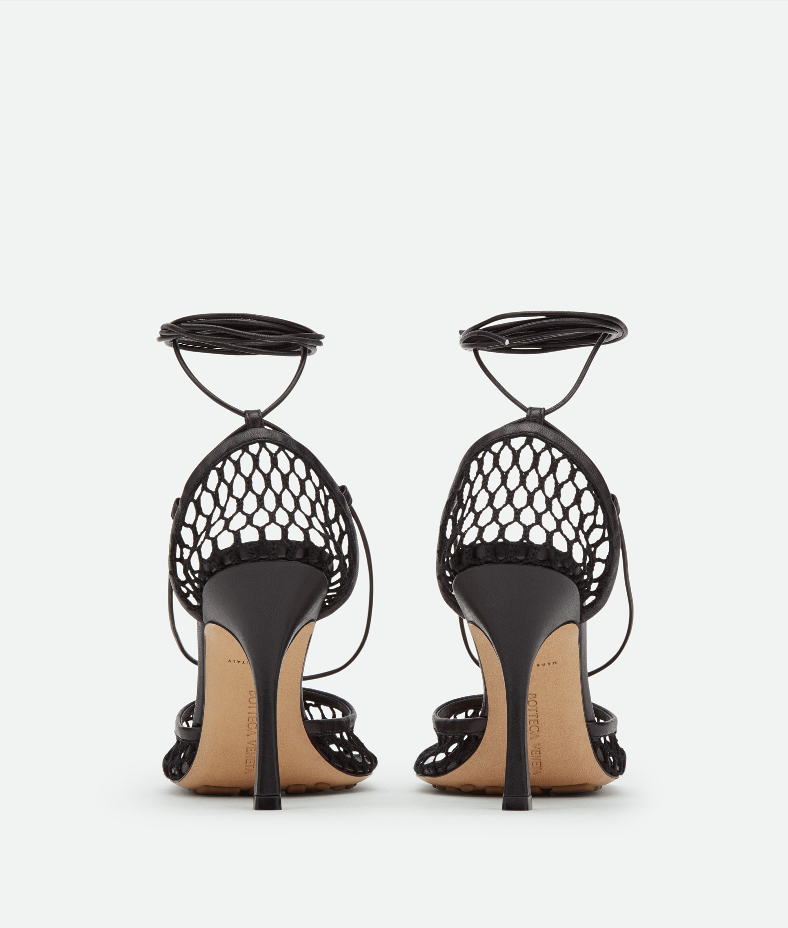 Shop Bottega Veneta Stretch Lace-up Sandal In Noir