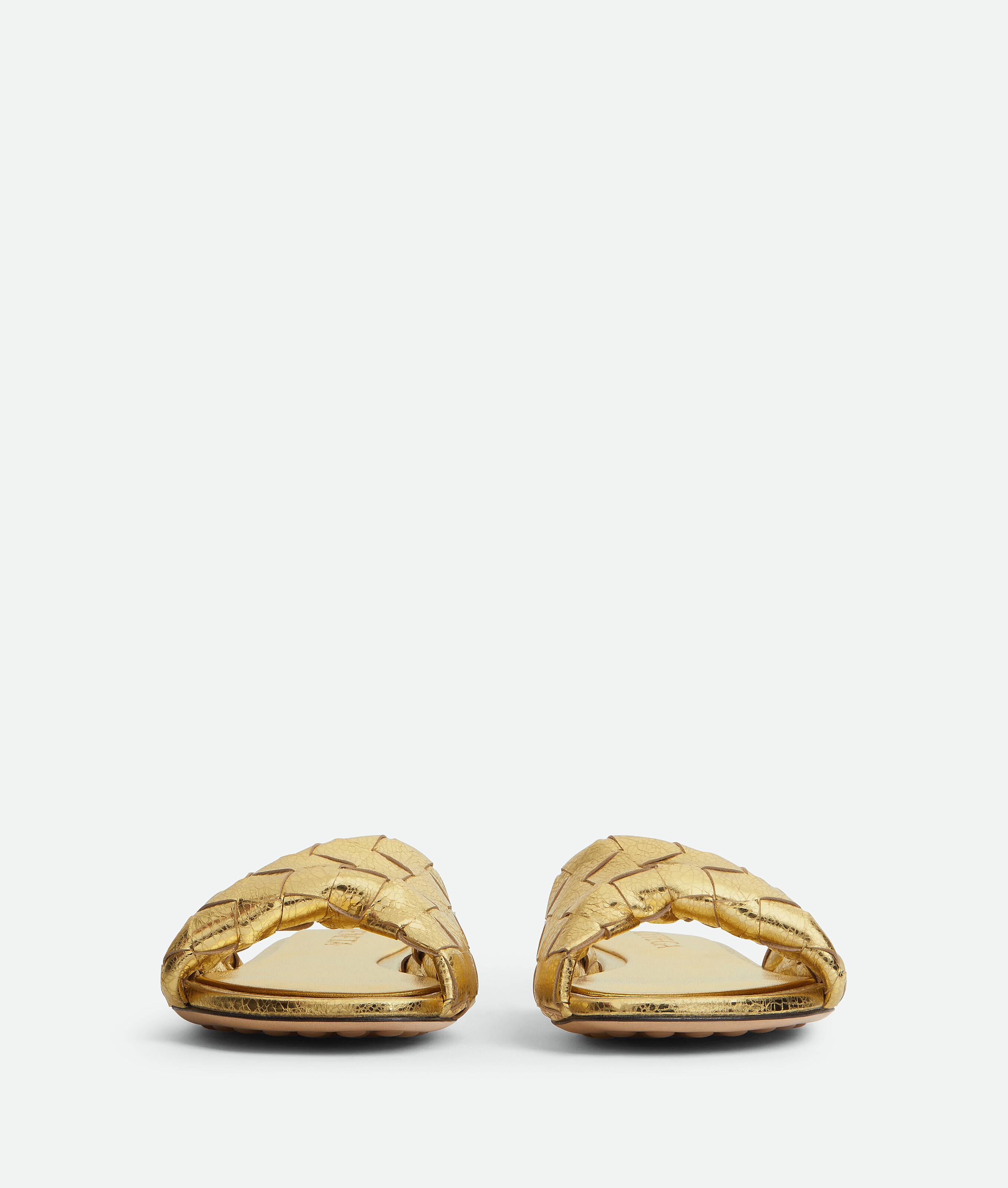 Bottega Veneta Blink Flat Muller Shoes In Gold