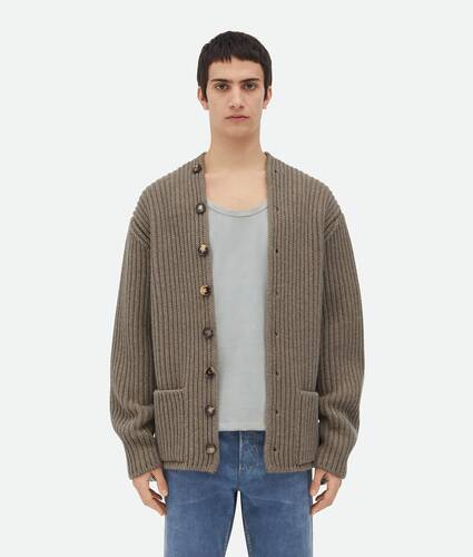 Wool And Cashmere English Rib Cardigan