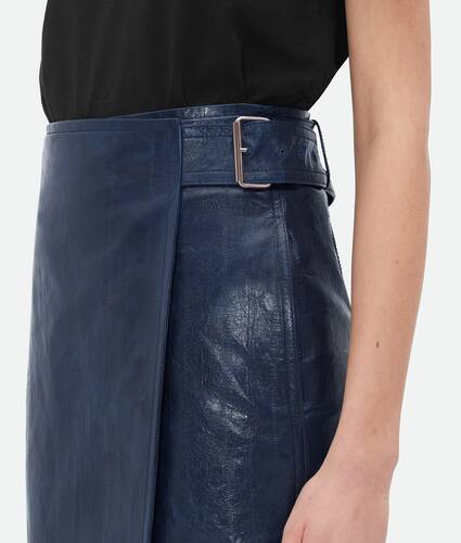 Embossed Leather Midi Skirt