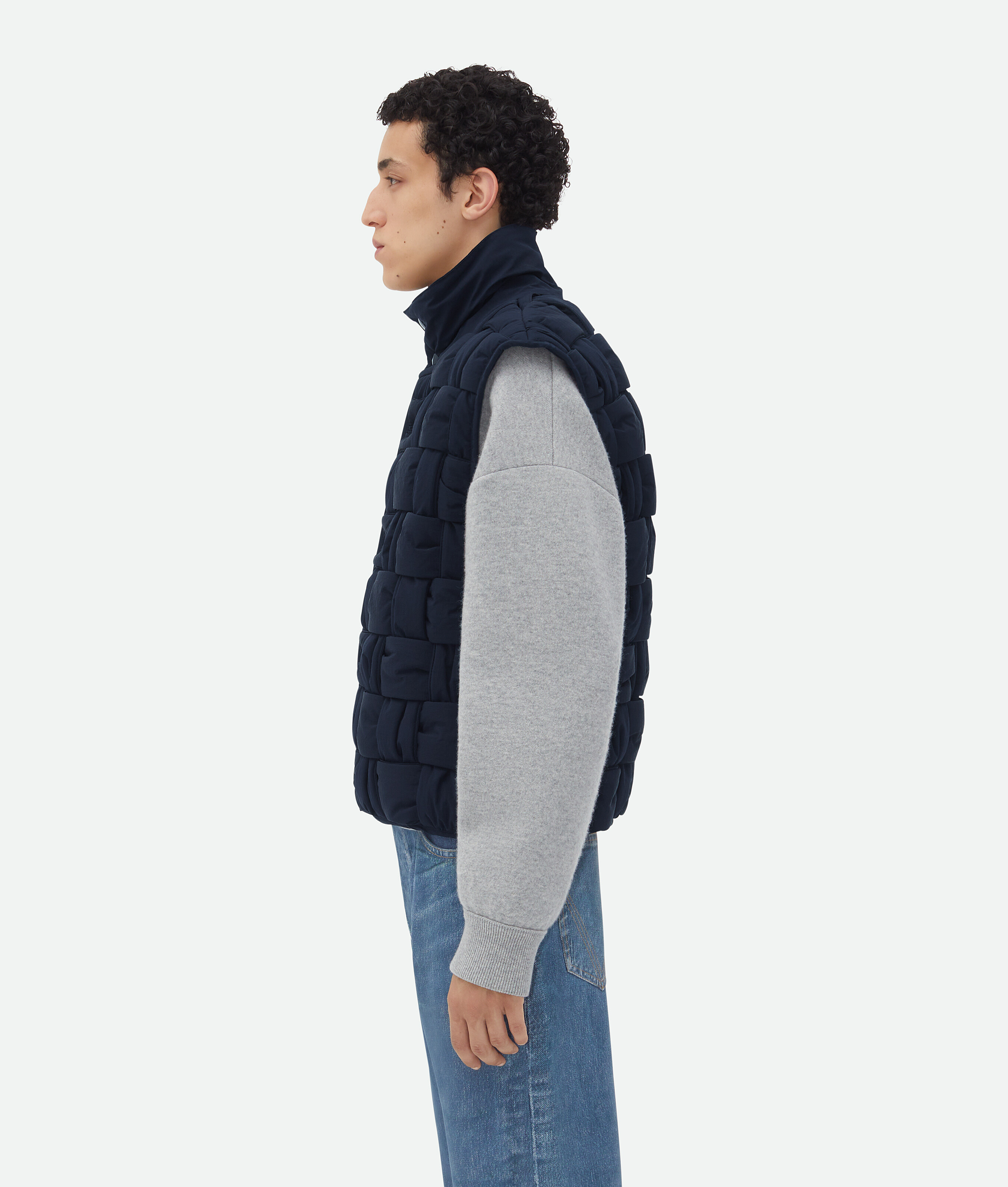 Bottega Veneta Intrecciato Ripstop Vest In Blue