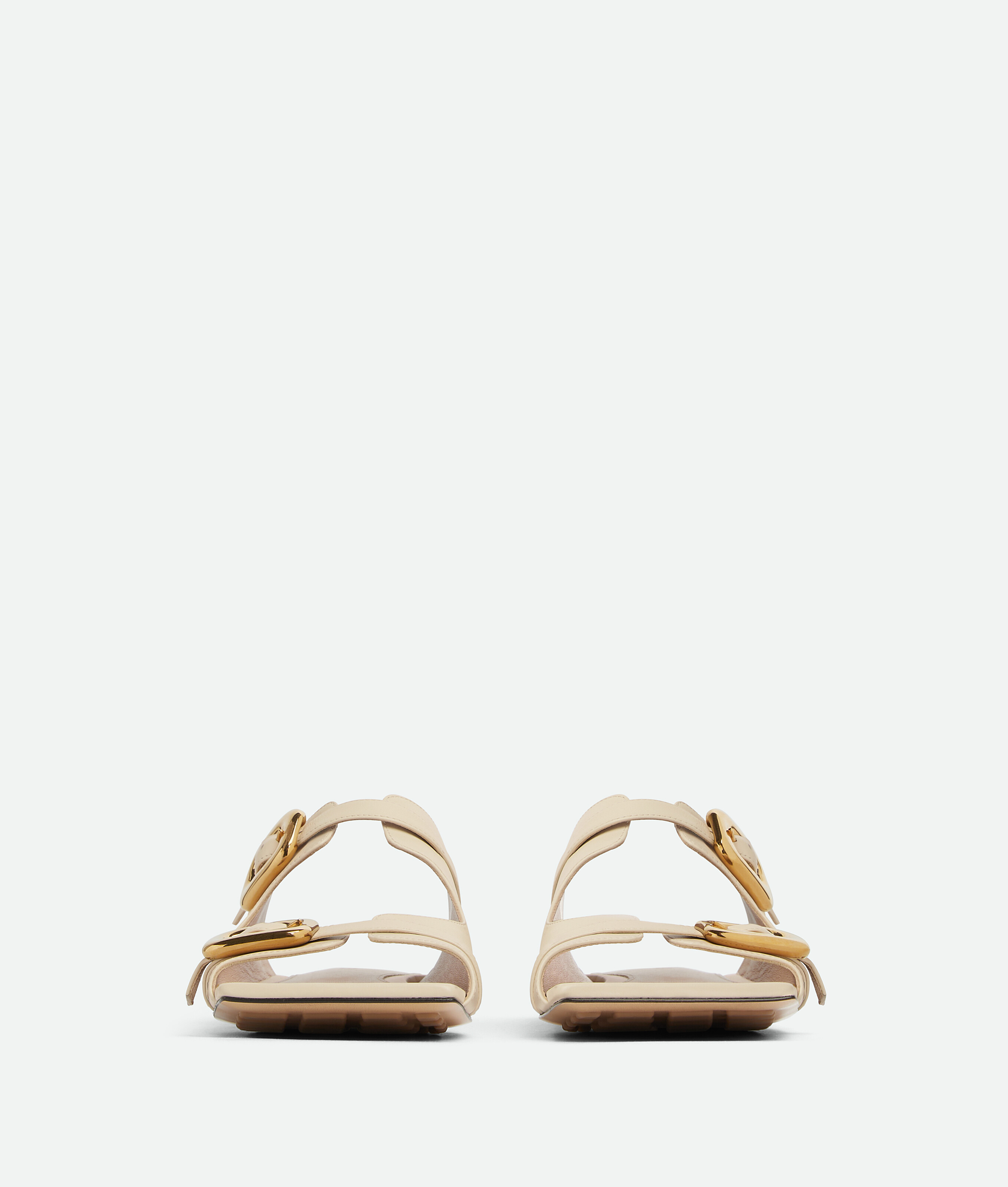Bottega Veneta Stretch Buckle Flat Mule In White