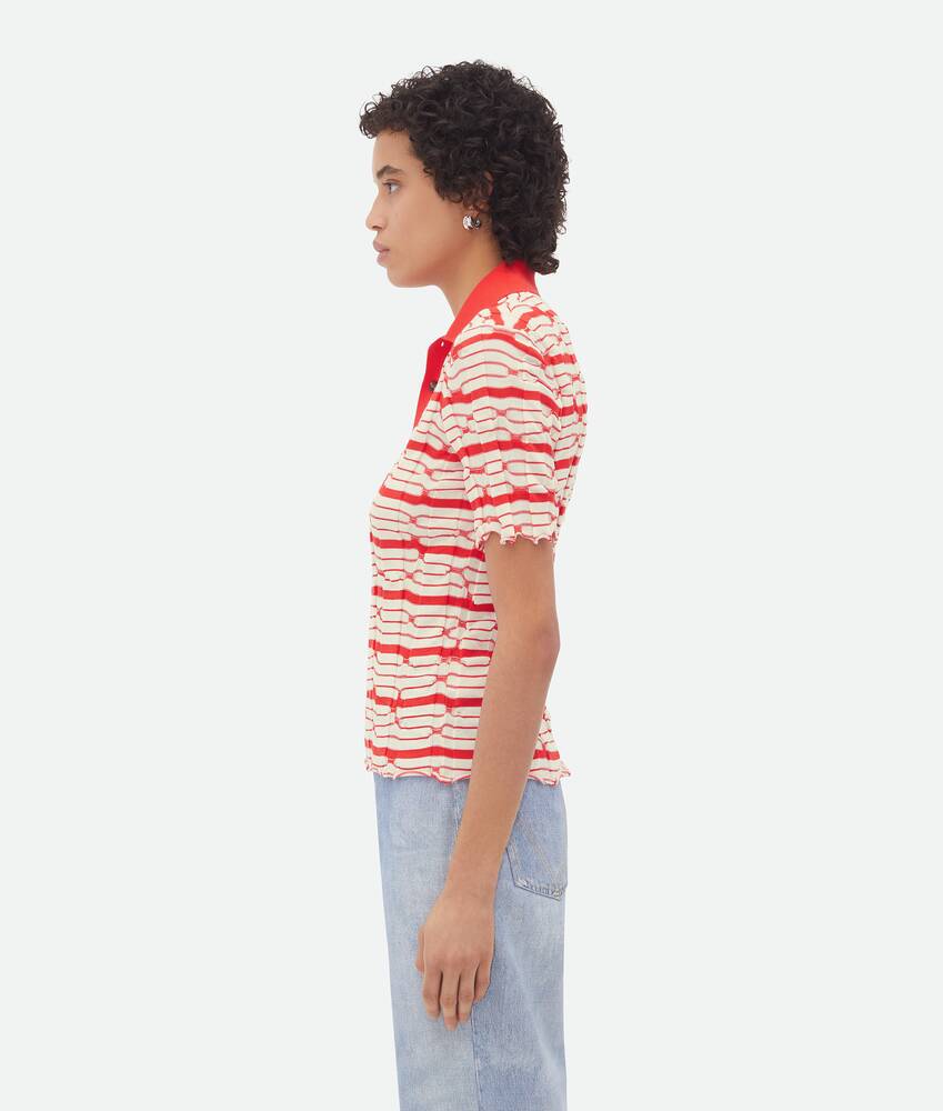 Display a large version of the product image 2 - Distorted Stripe Cotton Polo