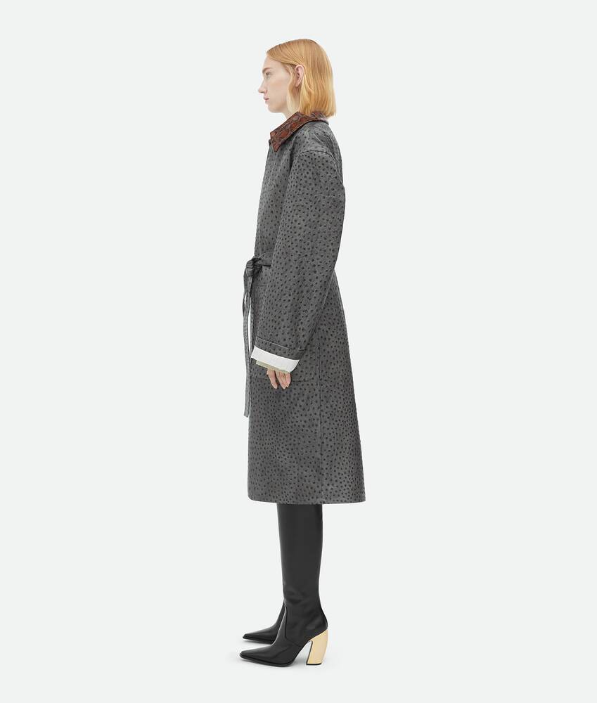 Display a large version of the product image 2 - Ostrich-Effect Leather Belted Coat