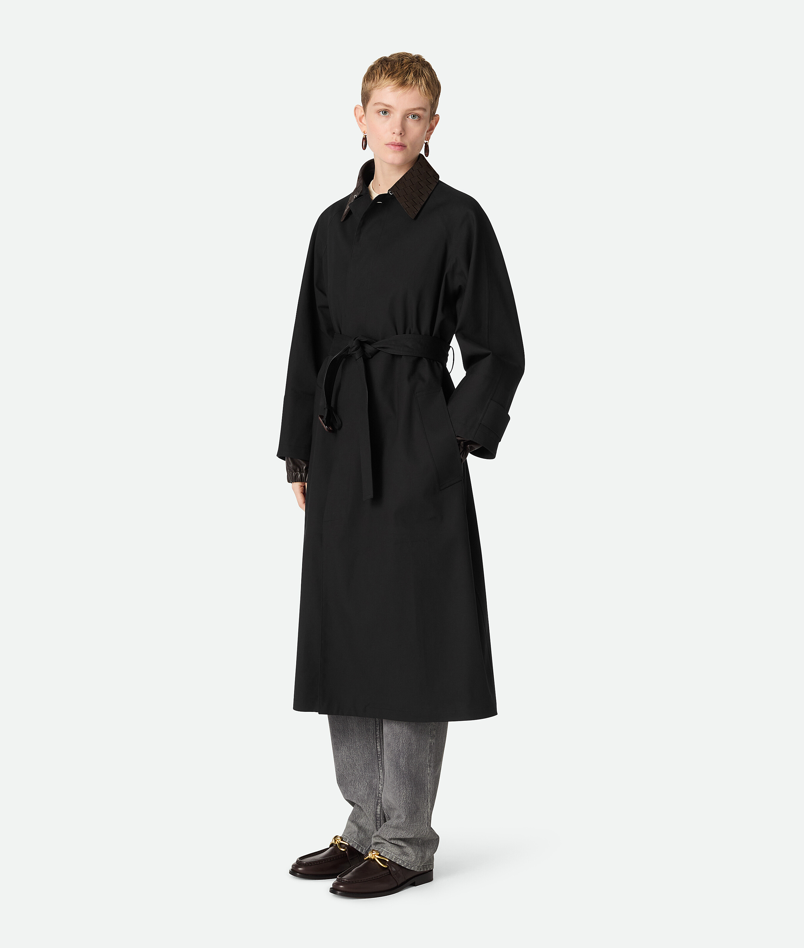 Bottega Veneta Trench En Coton In Black