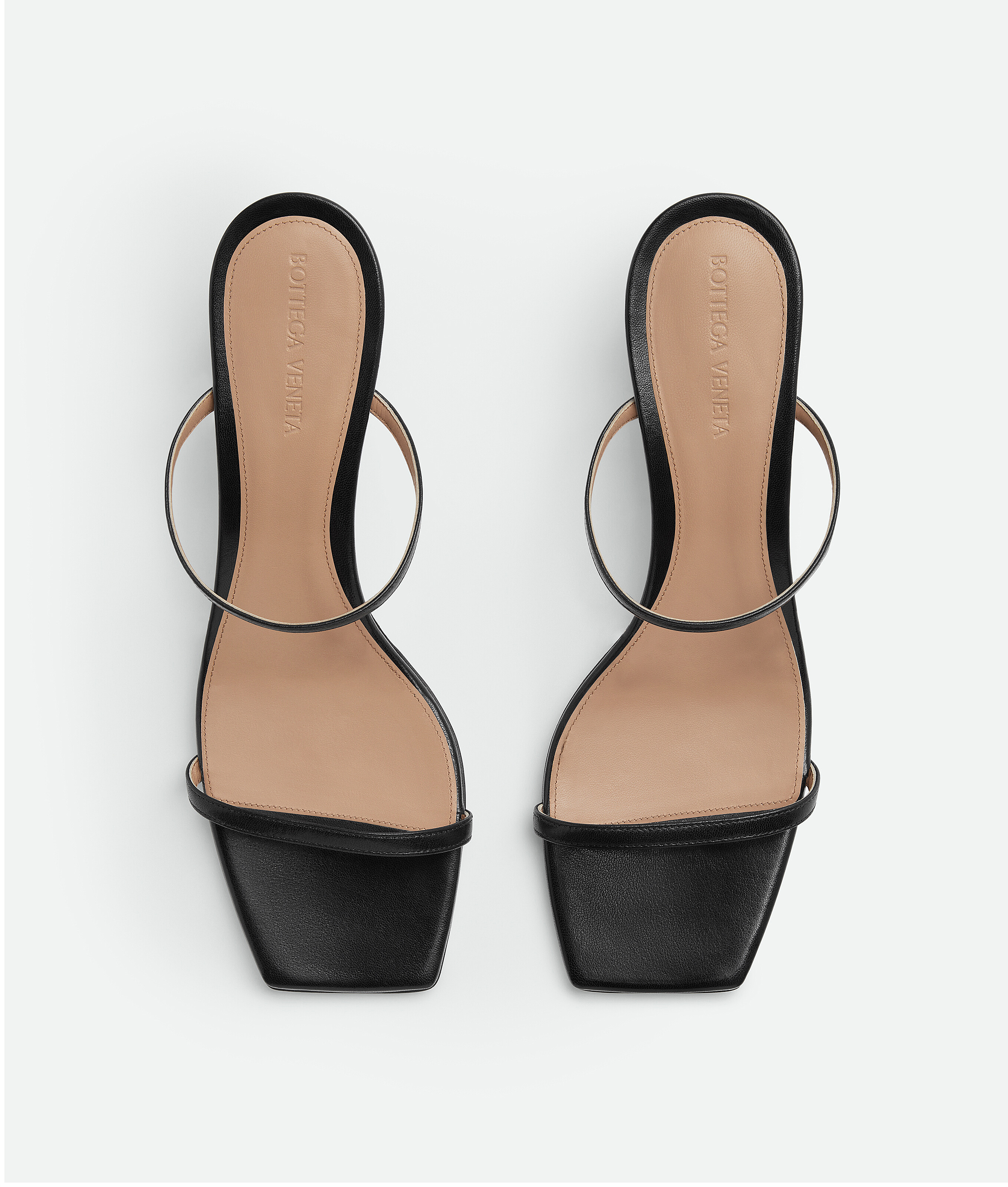 Bottega Veneta Leather Two-band Knot Slide Sandals In Black