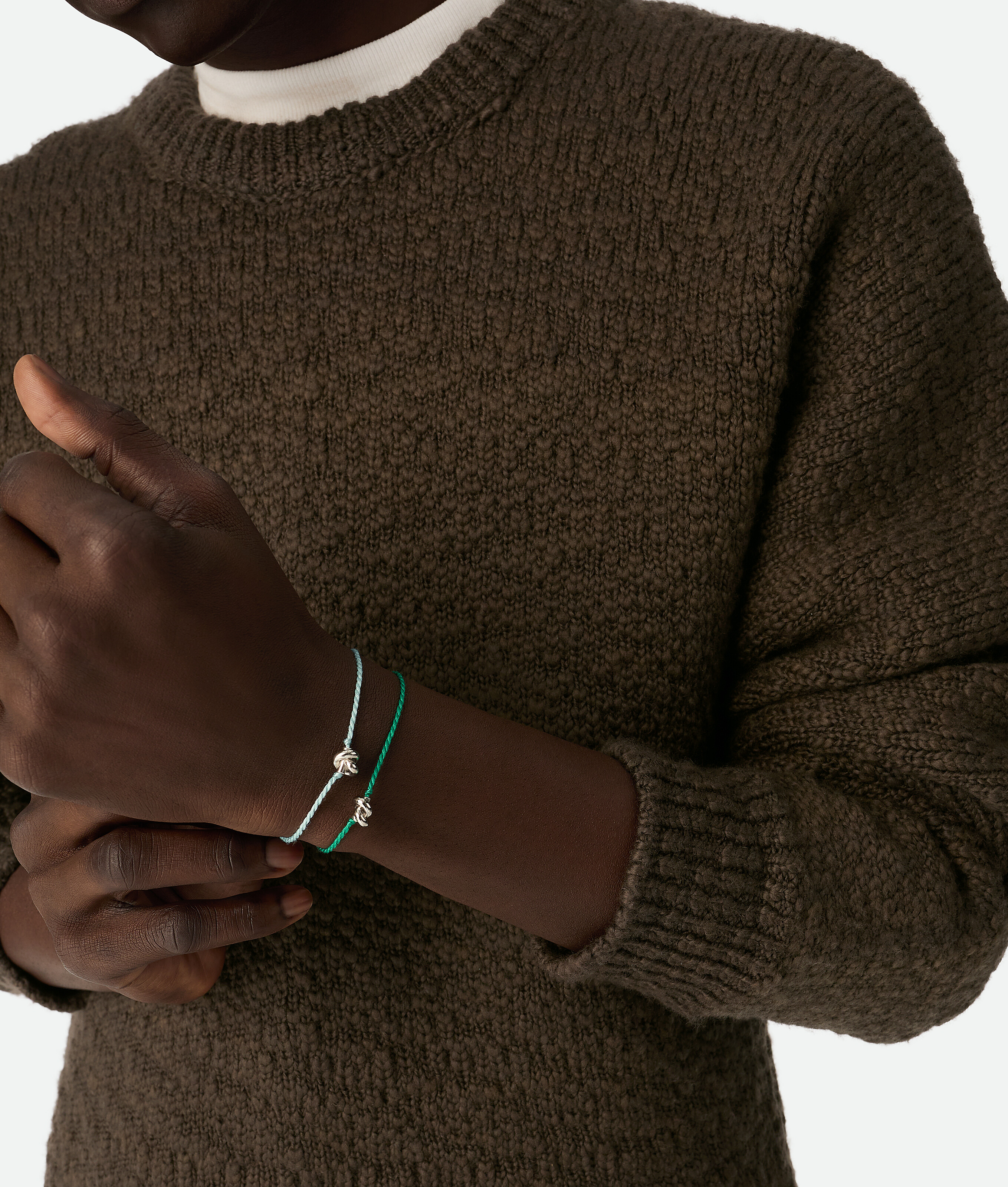 Bottega Veneta Knot Armband In Teal