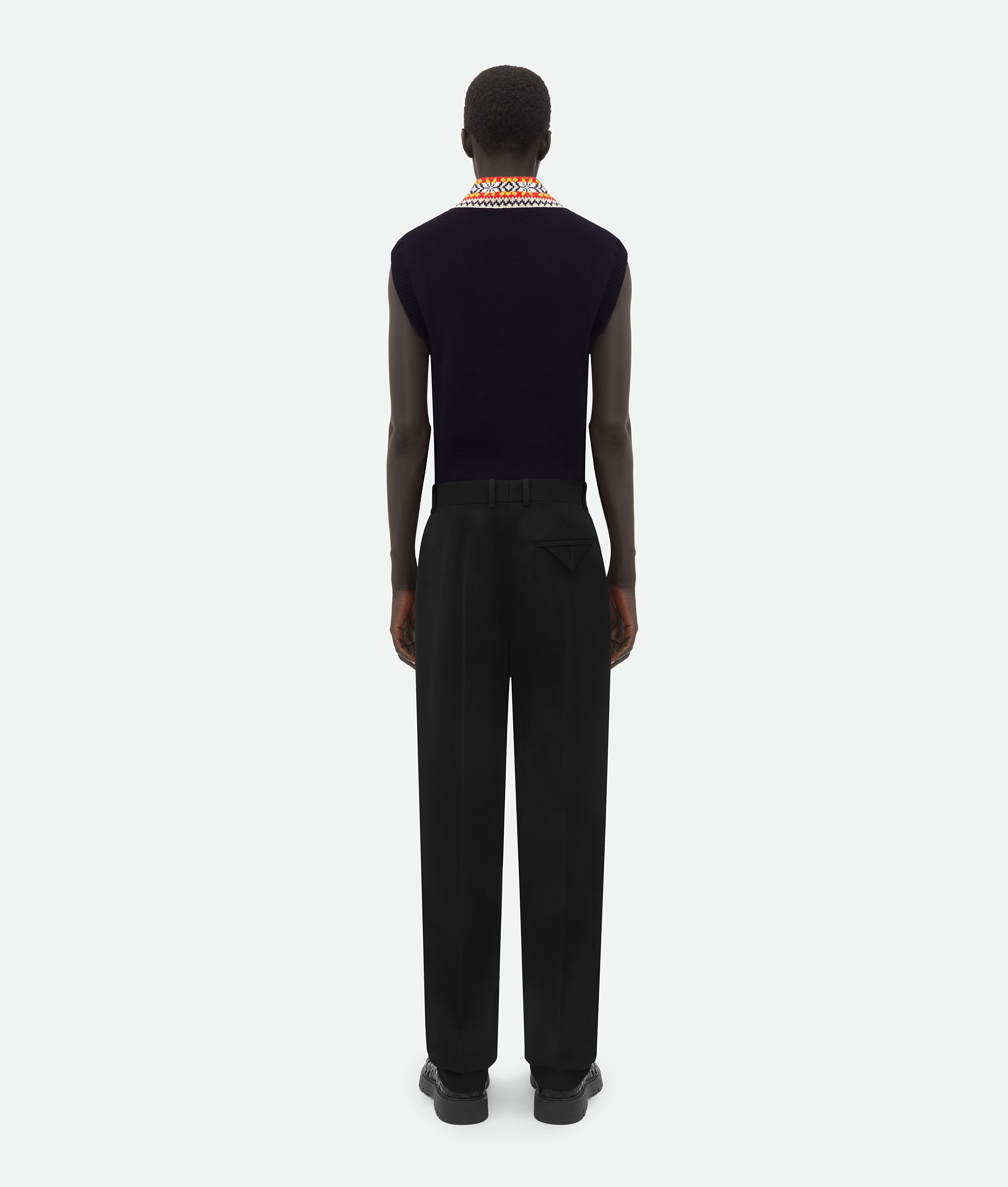 Shop Bottega Veneta Pleated Sartorial Wool Twill Trousers In Black