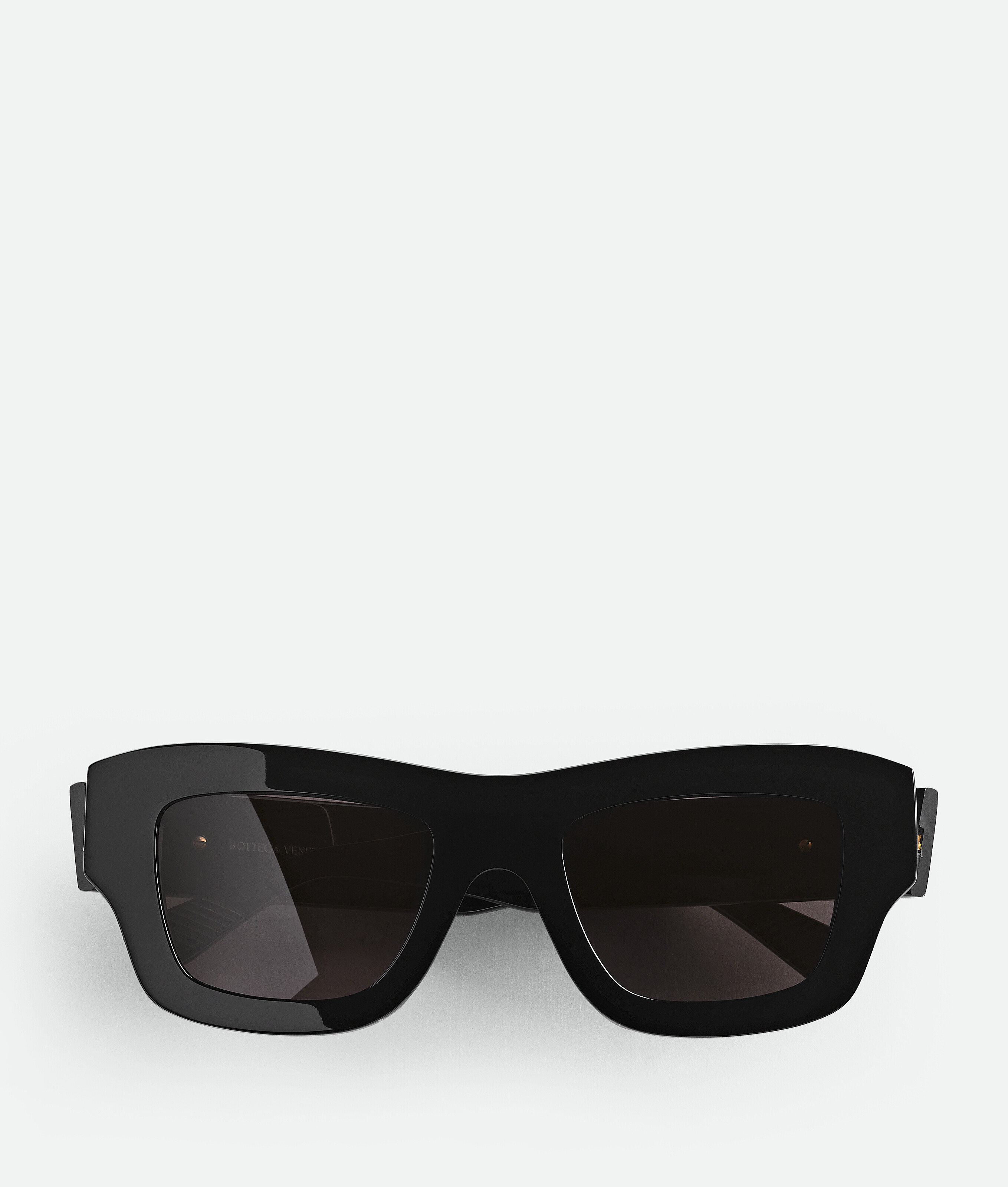 Bottega Veneta Ultrathin Squared Sunglasses - Black/black/grey - Unisex