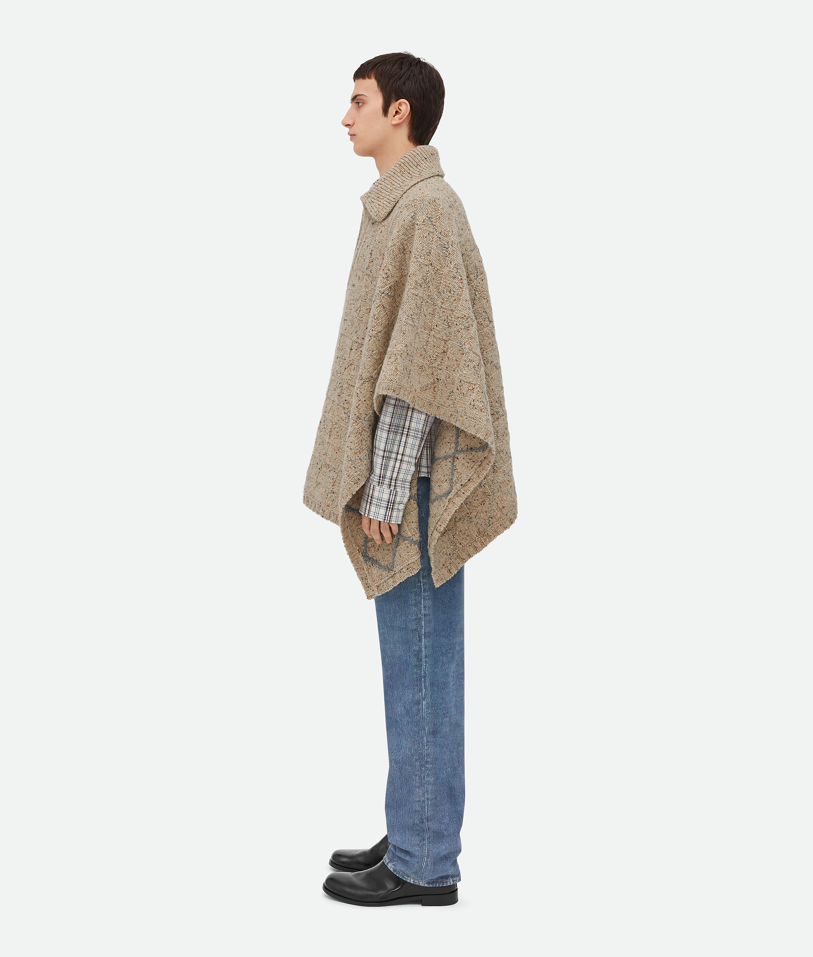 BOTTEGA VENETA PONCHO LOSANGE EN LAINE