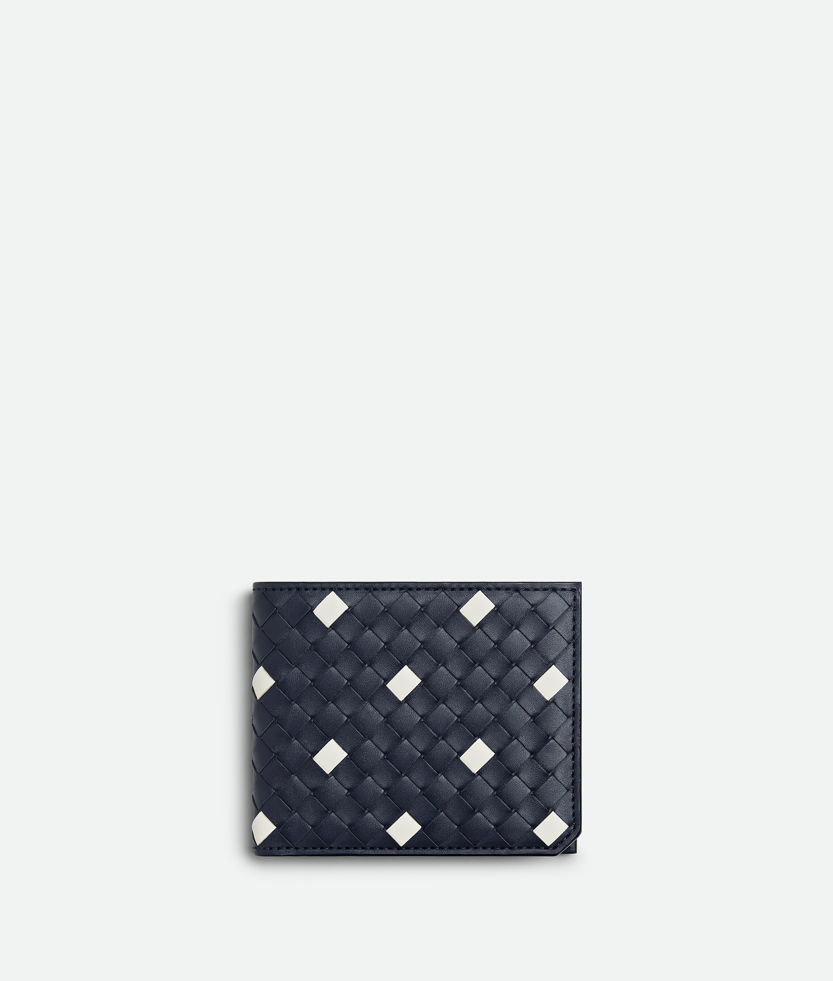 Bottega Veneta Intrecciato Piccolo Bi-fold Wallet - Blue - Man -