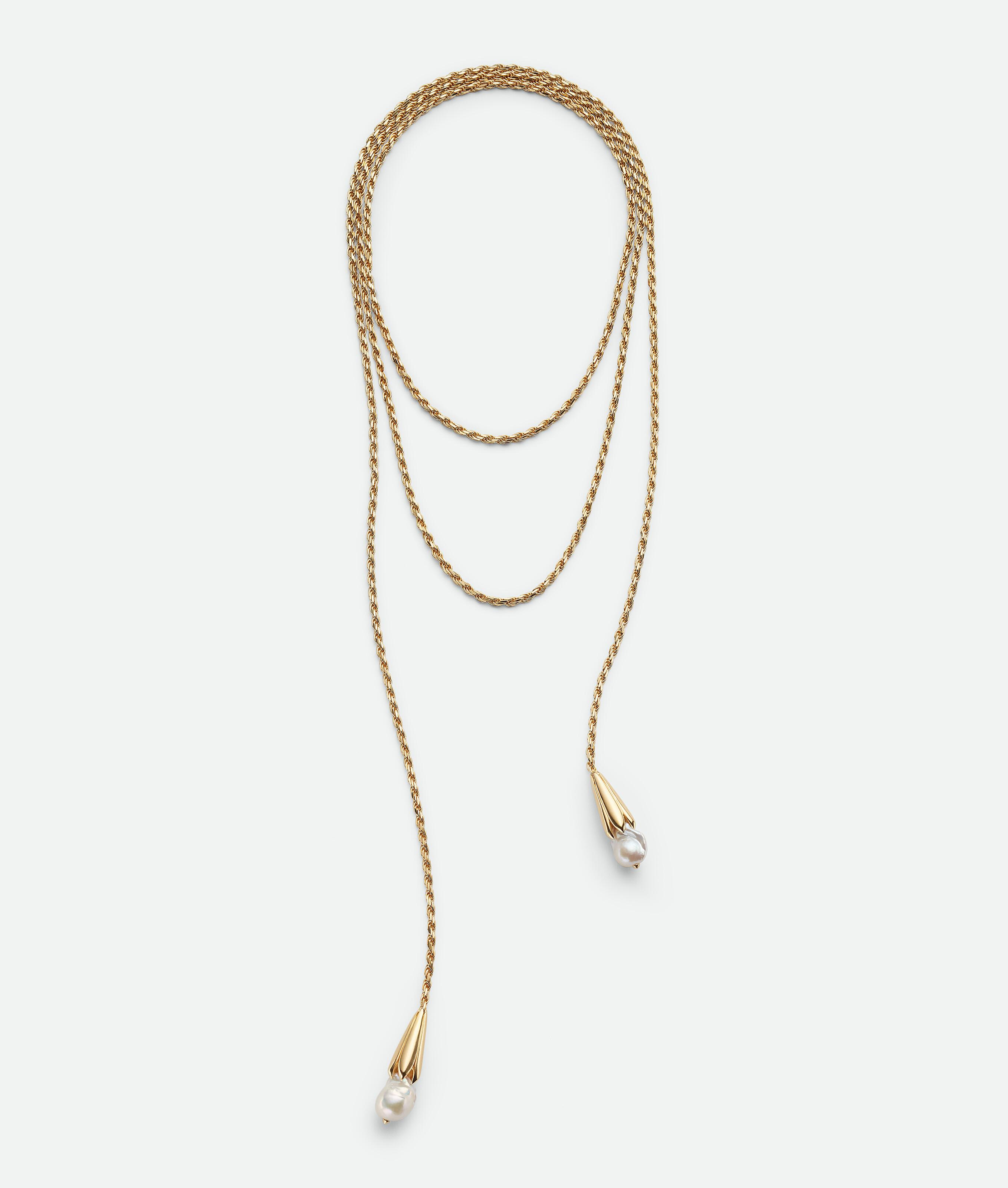 Bottega Veneta Pearl Scarf Necklace In White