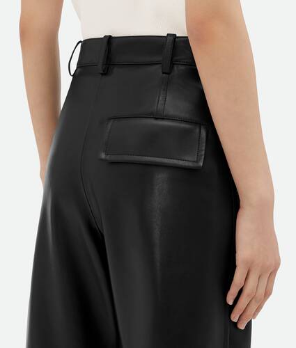 Leather Rounded Leg Trousers