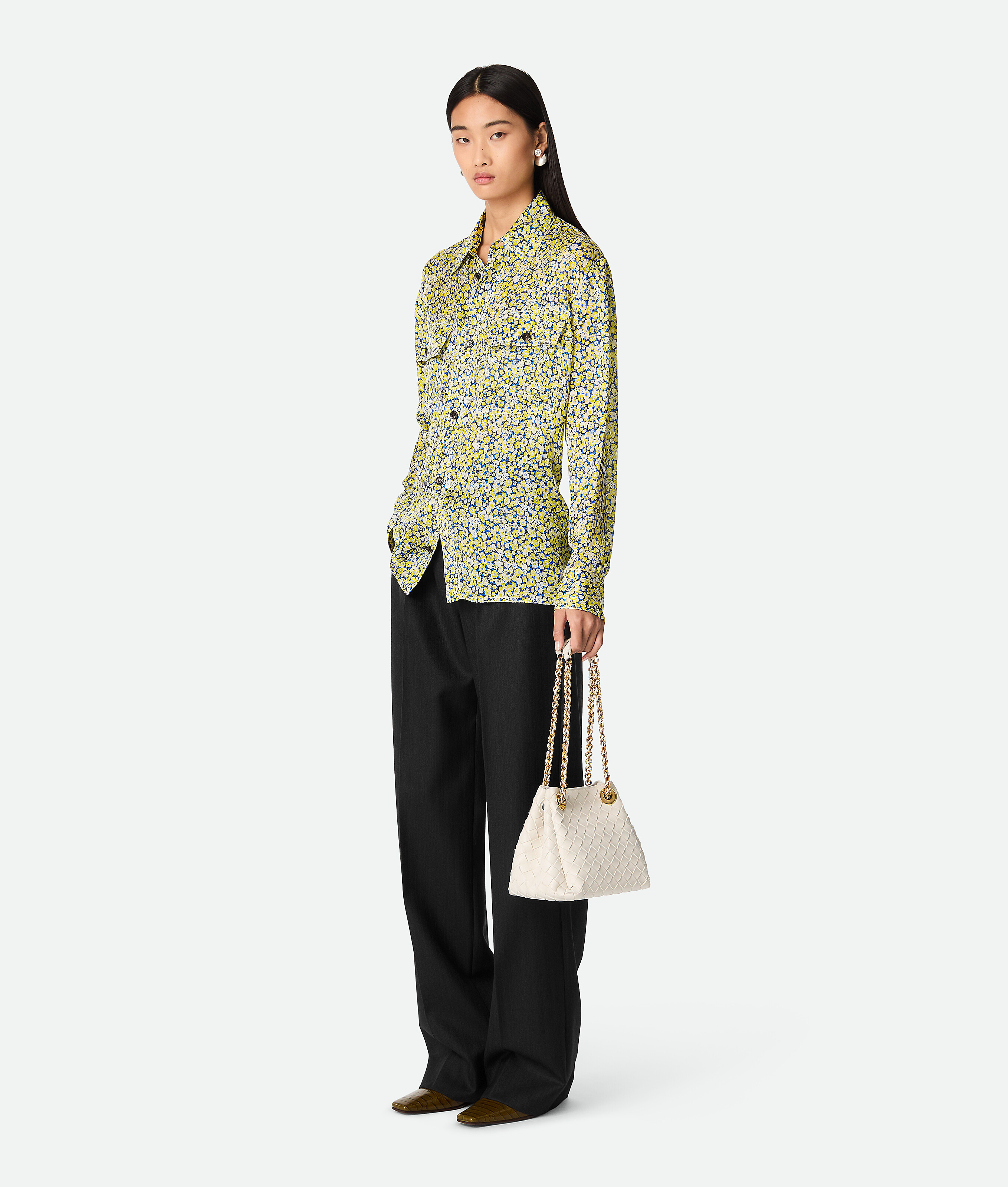 Bottega Veneta Small Parachute Chain In Chalk