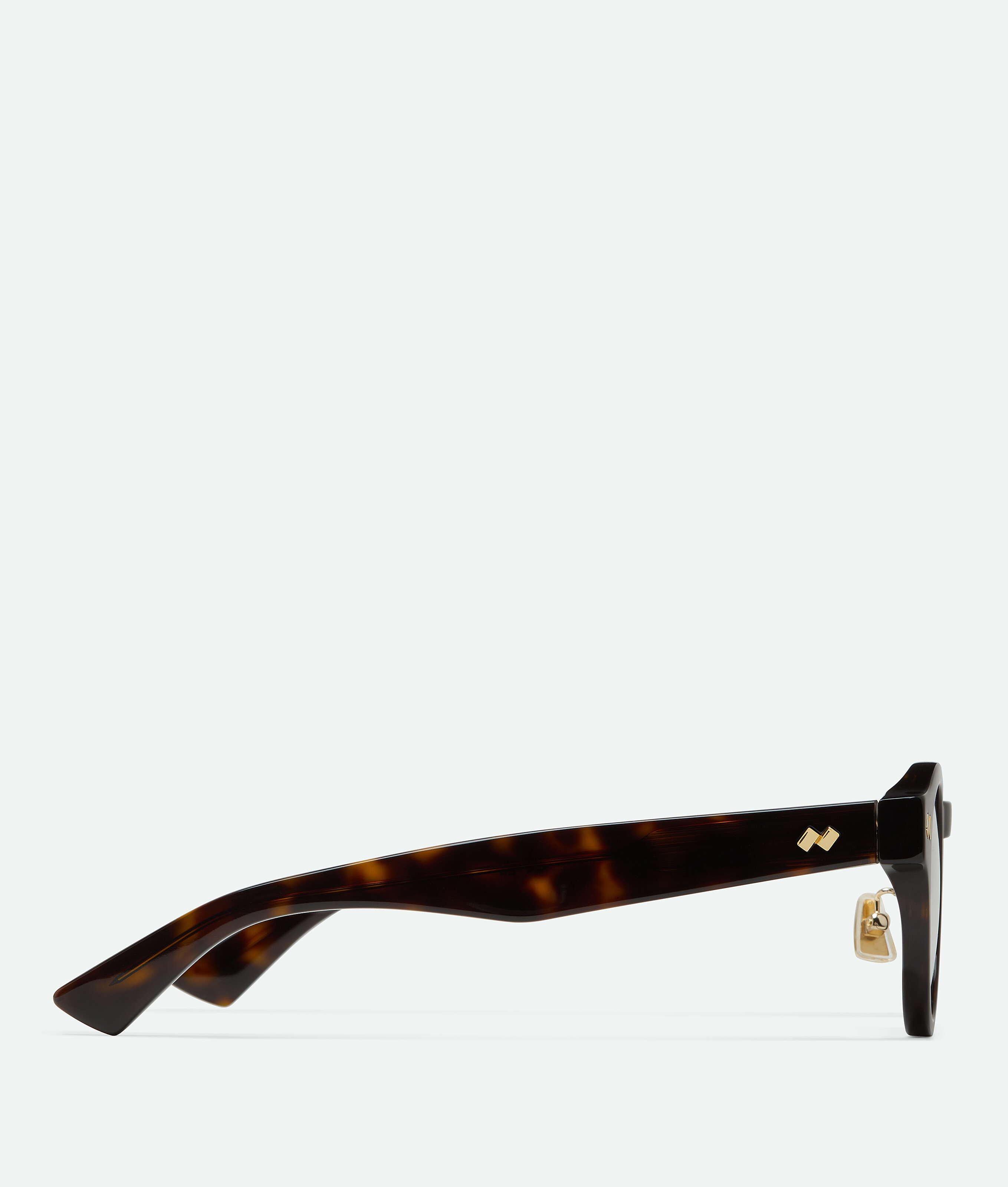 Bottega Veneta Round Frame Mirror In Havana/transparent