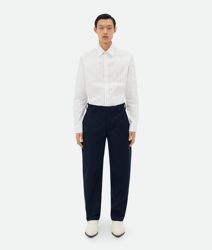 Display a large version of the product image 1 - Bonded Wool And Cotton Tapered Pants