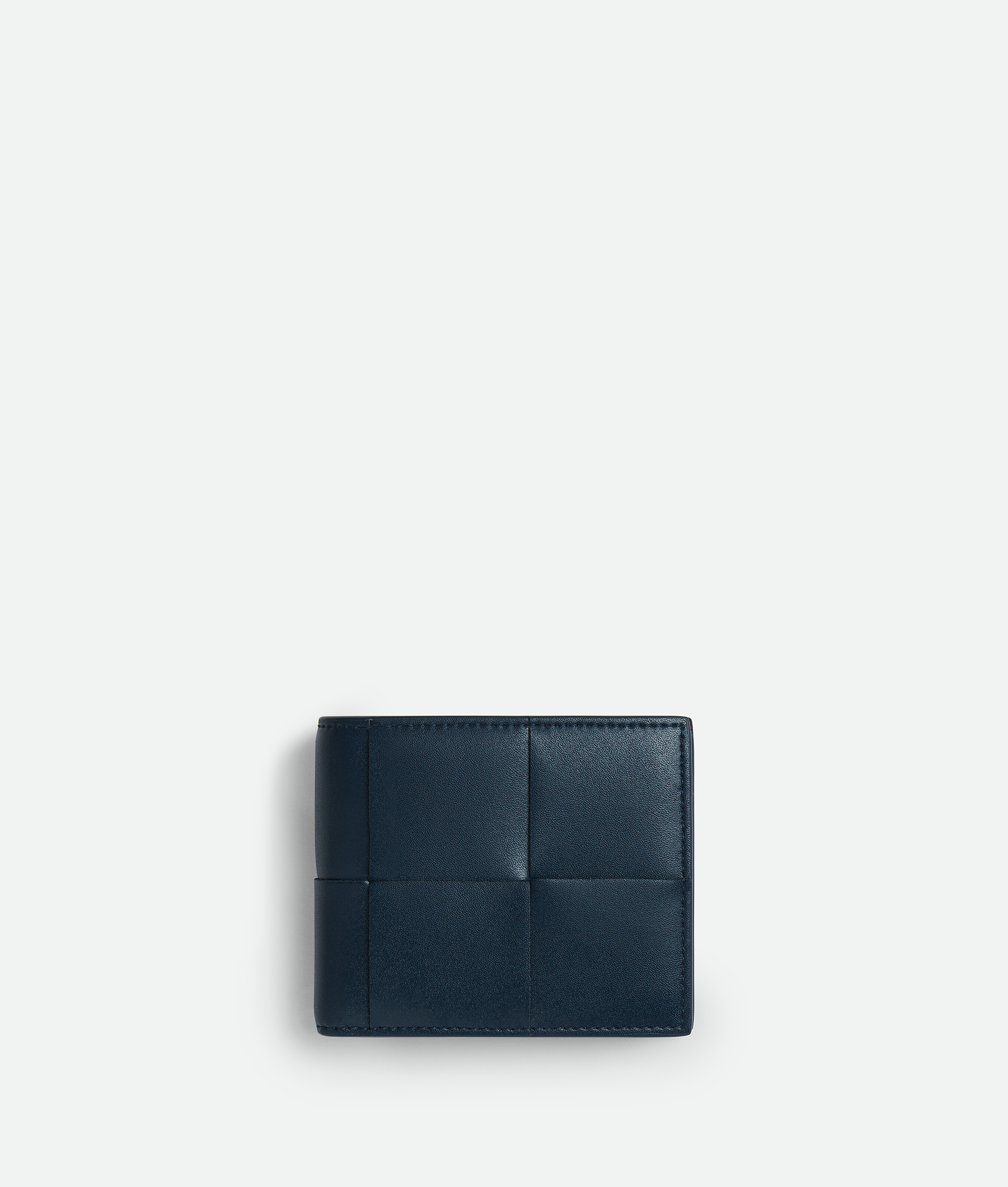 Bottega Veneta Portefeuille Bi-fold Avec Porte-monnaie Cassette In Deep Blue/ambra