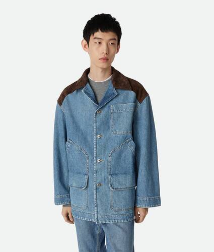 显示产品图片放大效果 1 - 复古靛青色牛仔夹克