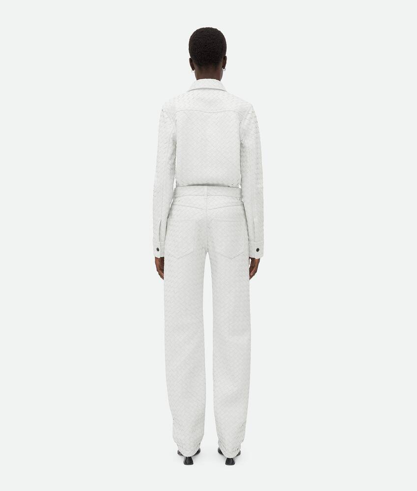 Display a large version of the product image 3 - Intrecciato Leather Straight Leg Trousers
