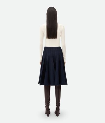 Sartorial Wool Plissé Maxi Skirt
