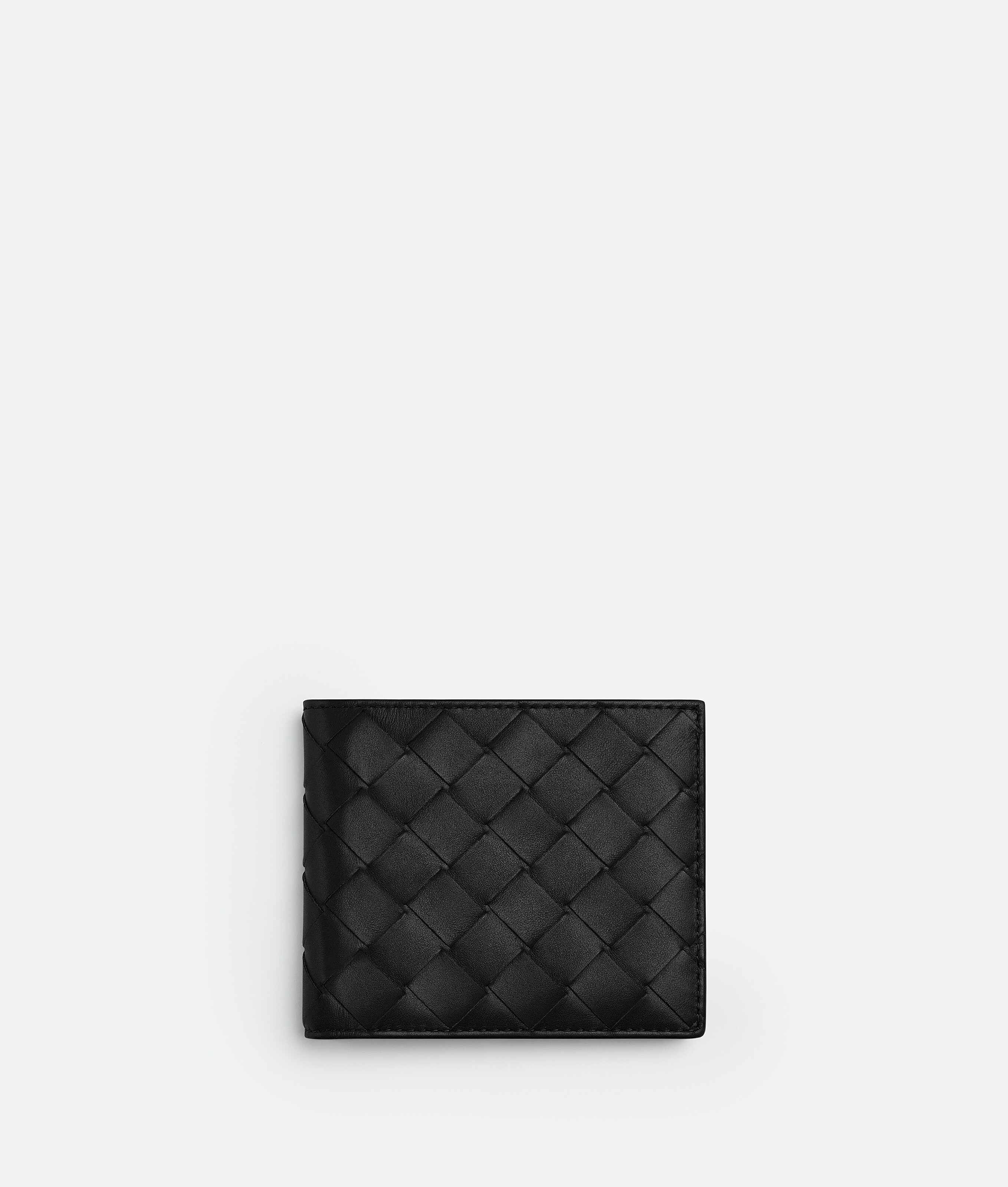 Bottega Veneta Intrecciato Bi-fold Wallet In Black