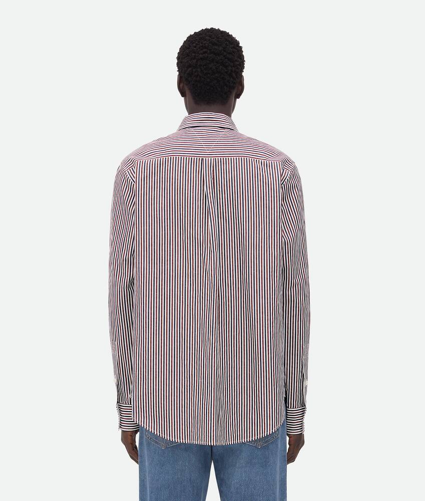 Display a large version of the product image 3 - Striped Cotton Shirt With "BV" Embroidery