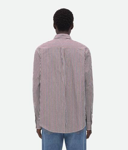 Striped Cotton Shirt With "BV" Embroidery