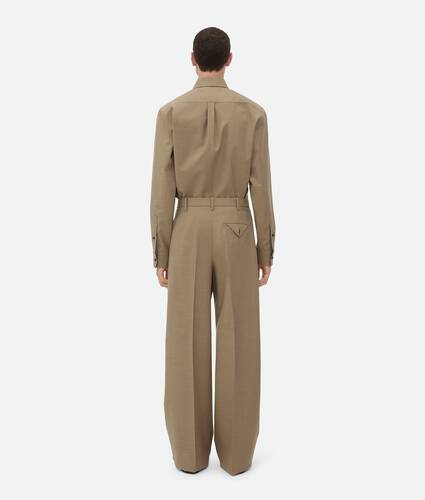 Light Tailored Wool Wide Leg Trousers