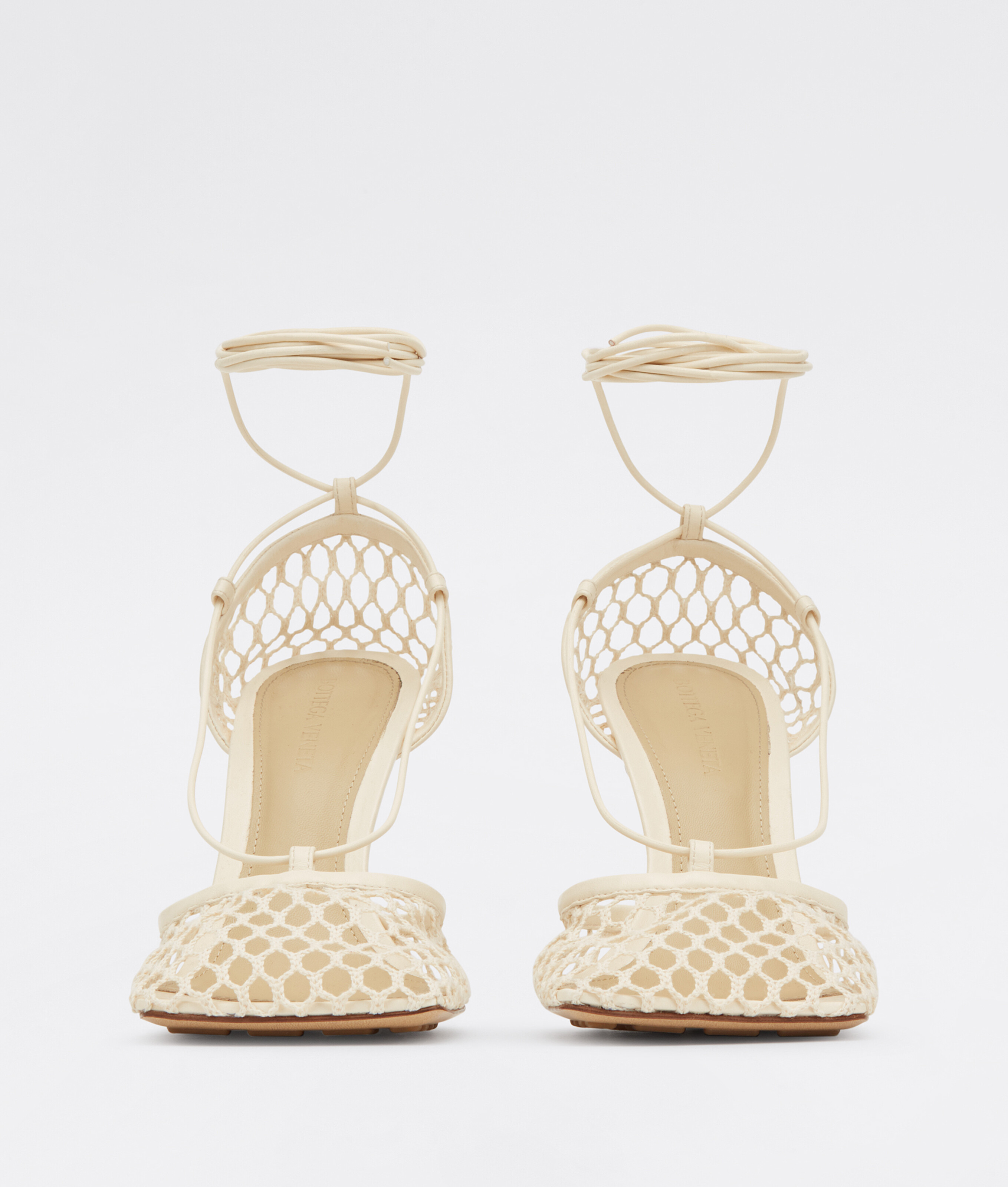 Shop Bottega Veneta Stretch Lace-up Sandal In Blanc