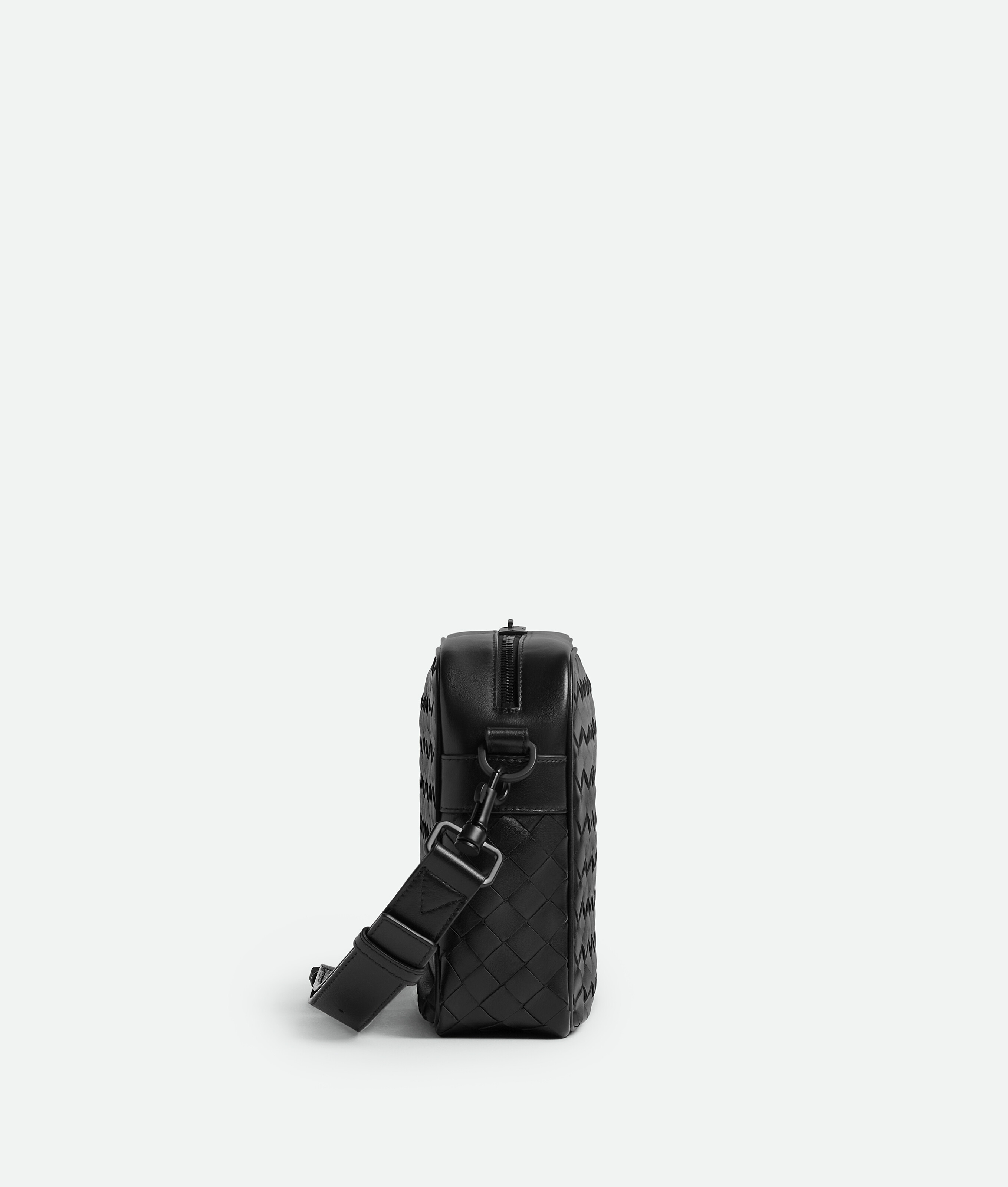 Shop Bottega Veneta Medium Intrecciato Camera Bag In Black